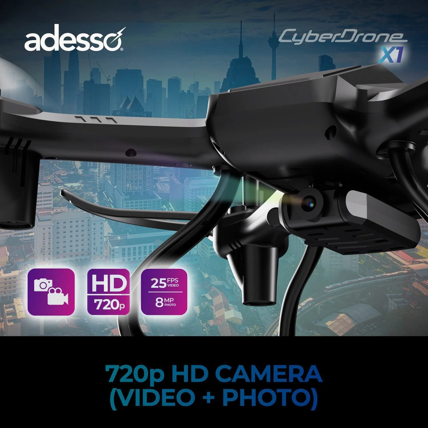 Adesso CyberDrone X1 720p Entry-Level Drone with Camera and Remote - Image 3