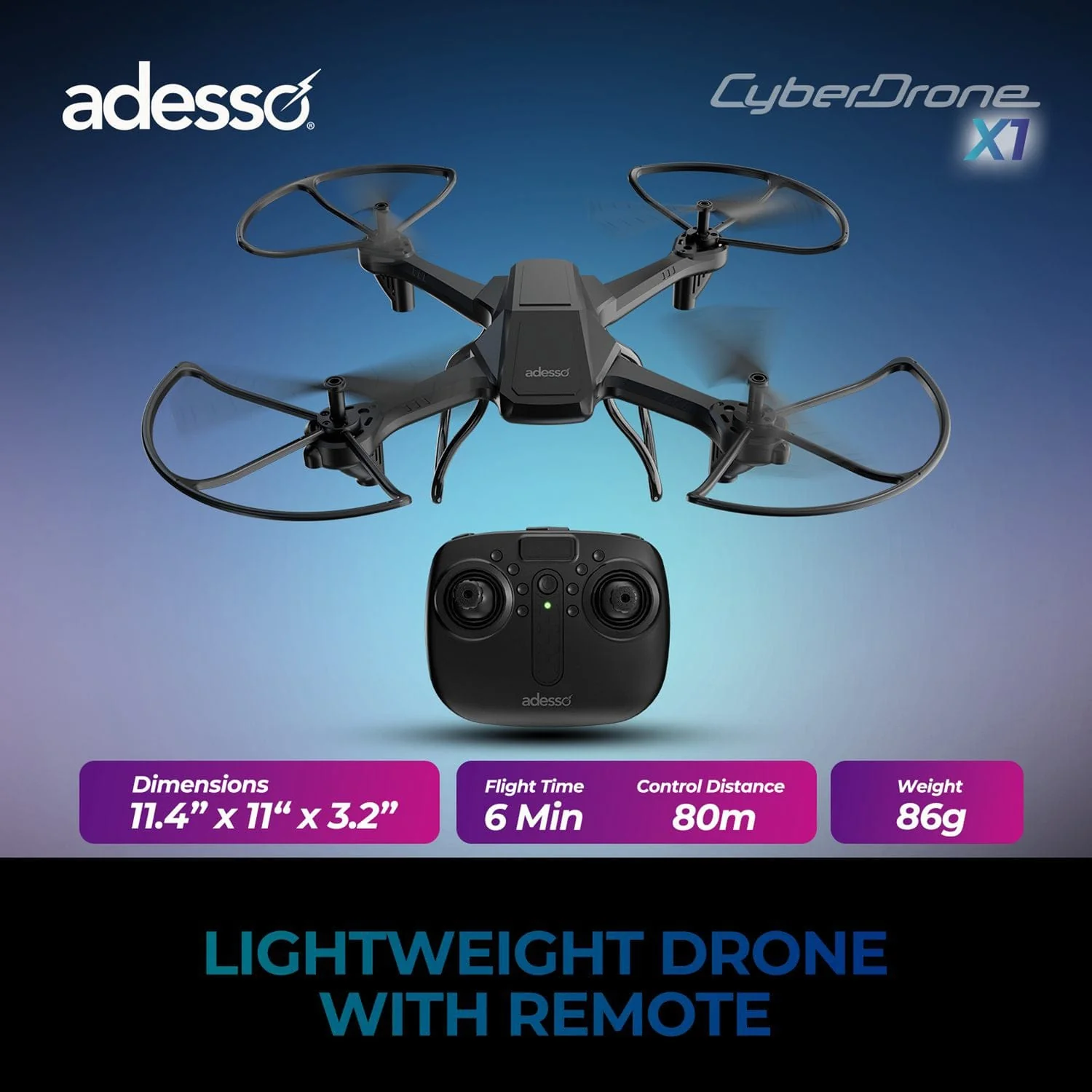 Adesso CyberDrone X1 720p Entry-Level Drone with Camera and Remote - Image 5