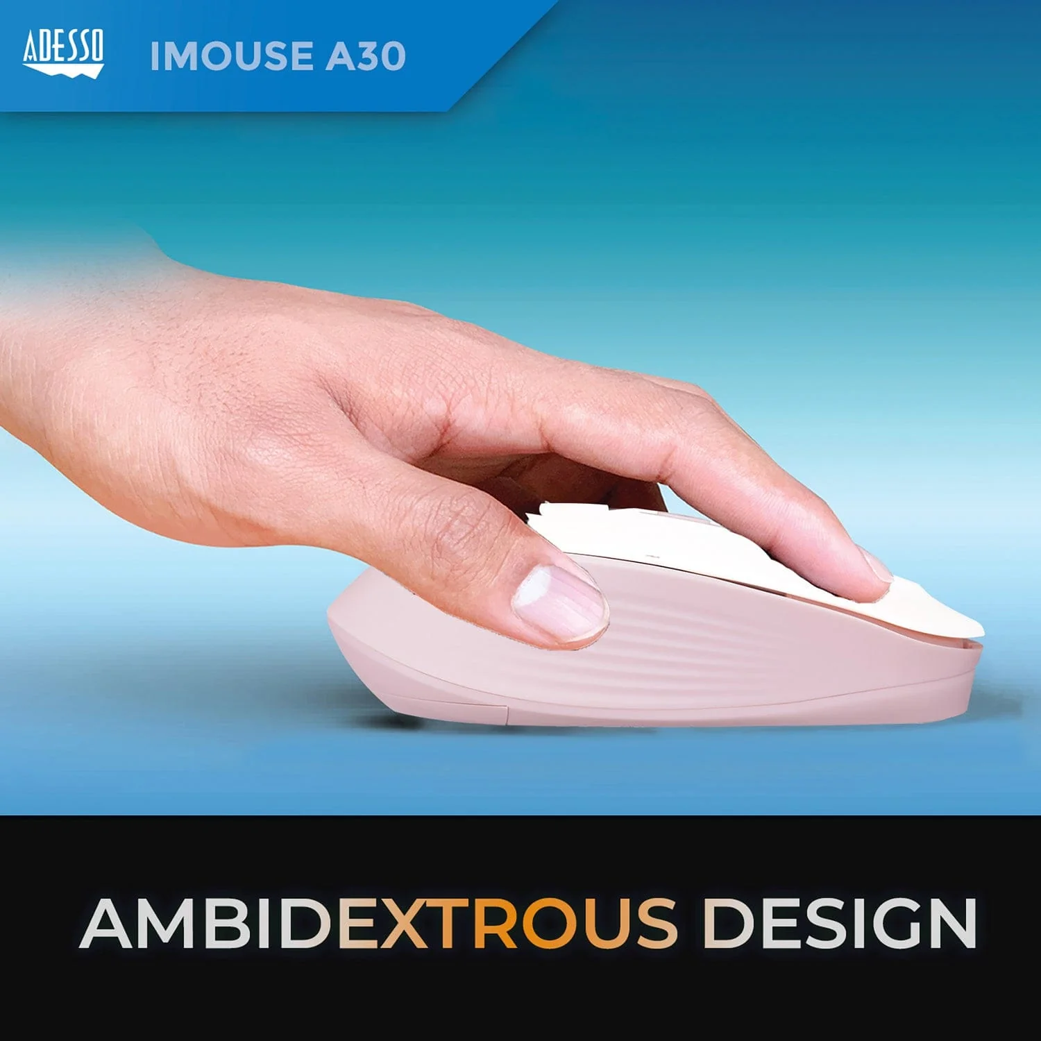 Adesso iMouse A30 Wireless Computer Mouse with AI Copilot Button, 4 Buttons, 1200 DPI, for PC and Mac, Pink - Image 5
