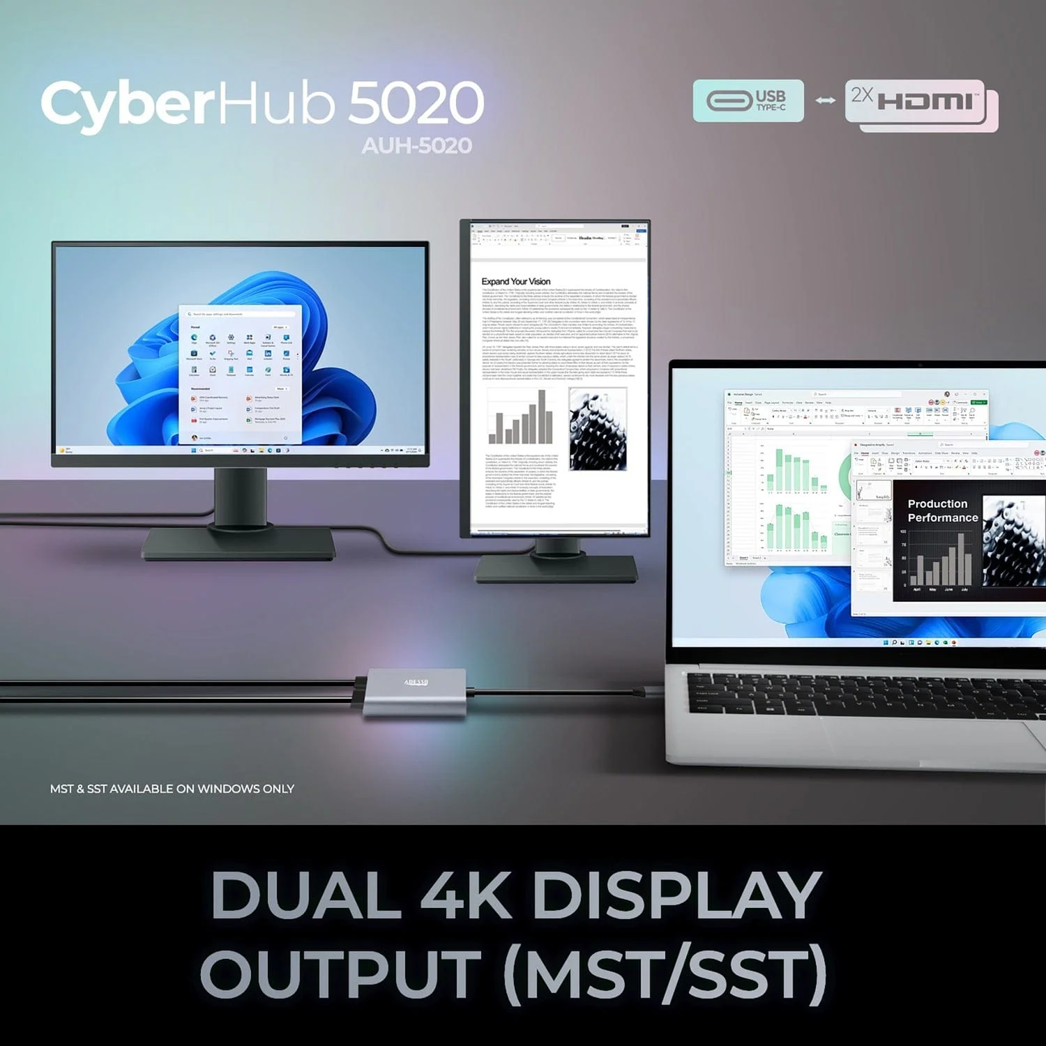 Adesso USB-C to Dual HDMI Adapter - Image 5