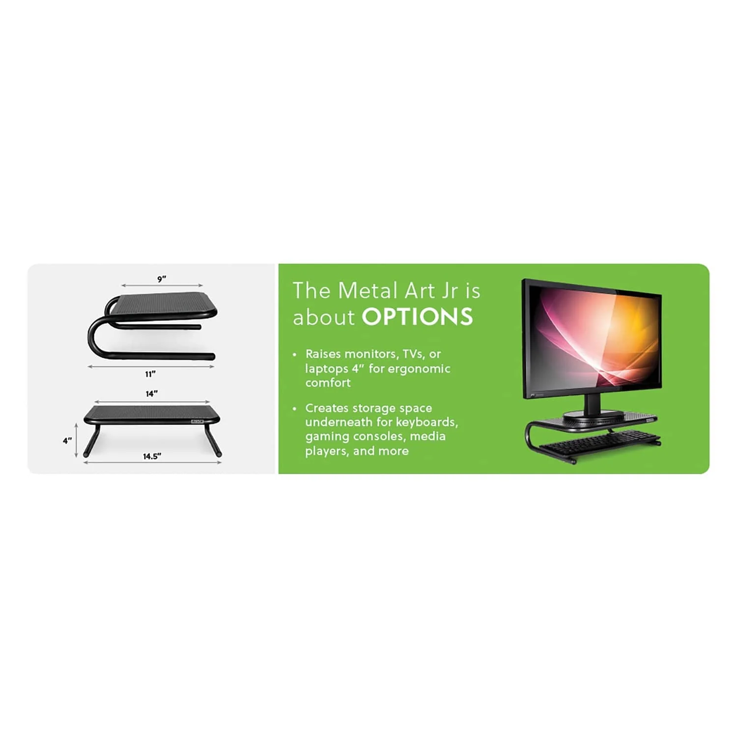 Allsop Metal Art Jr. Monitor/TV Stand with Vented Platform Surface - Image 3