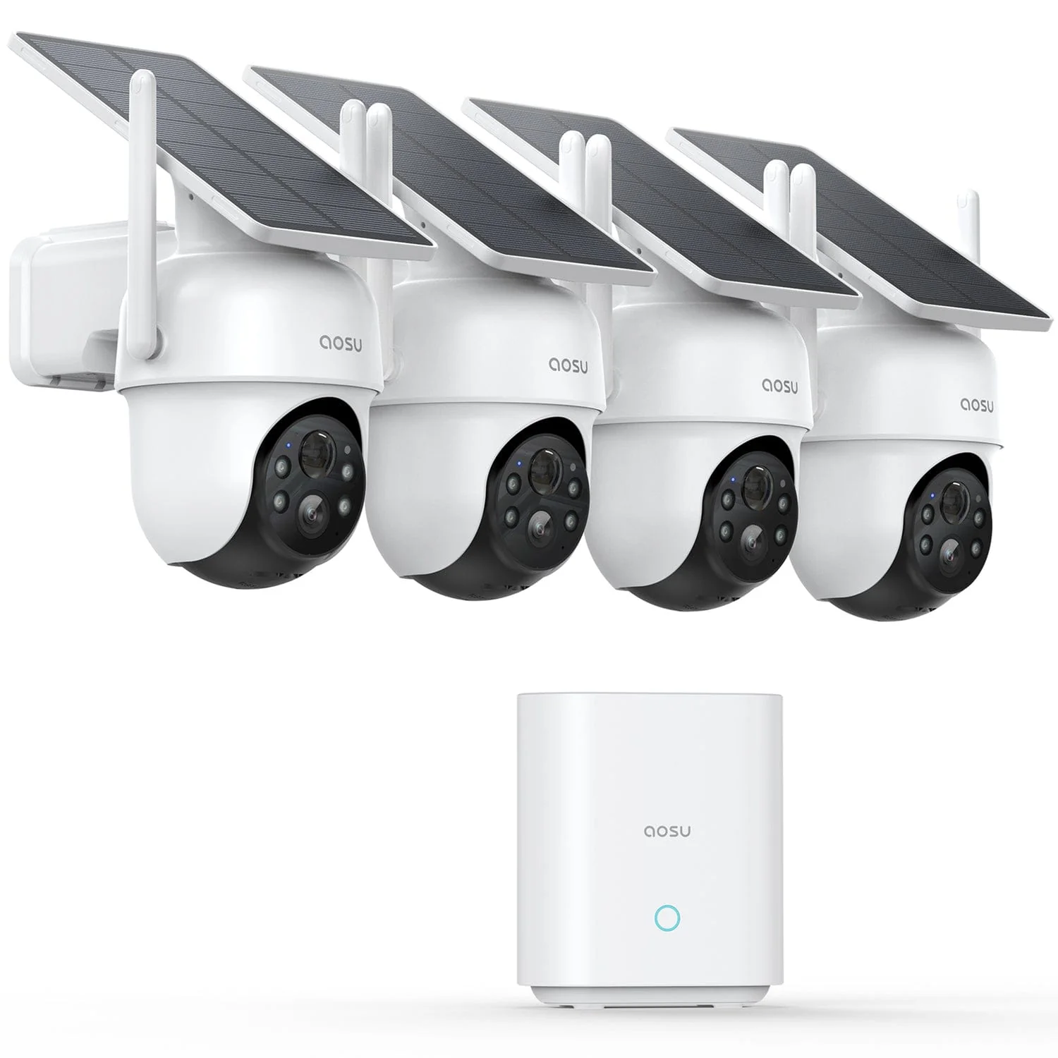 AOSU 2K QHD 3.0-MP Dual-Band Wi-Fi Outdoor AI-Smart Solar Security Camera Kit with Panoramic PTZ, Auto-Tracking, and Home Station Recorder, 4 Cameras - Image 5