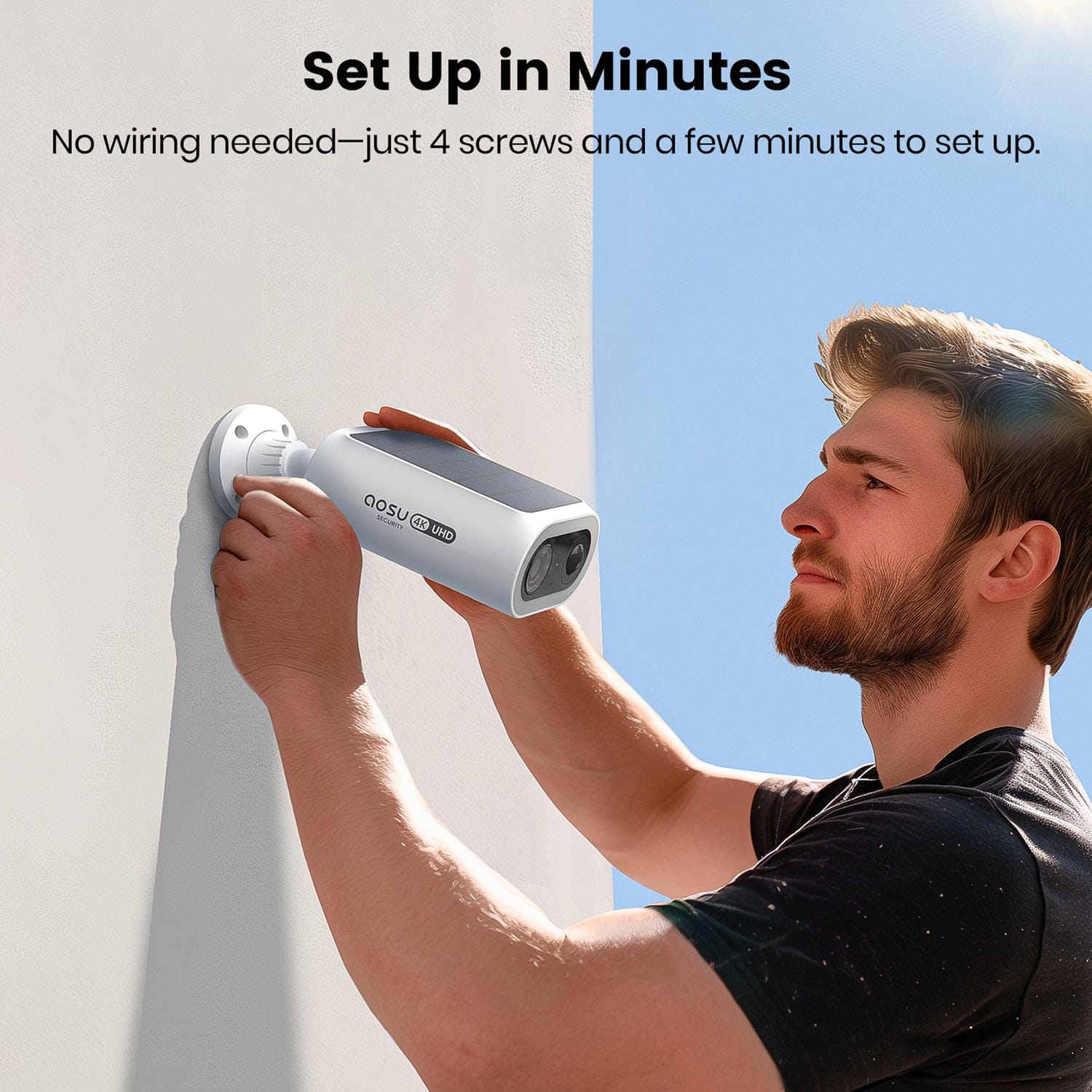 AOSU 4K UHD 8.0-MP Wi-Fi Outdoor AI-Smart SolarCam P1 Max Security Camera - Image 2