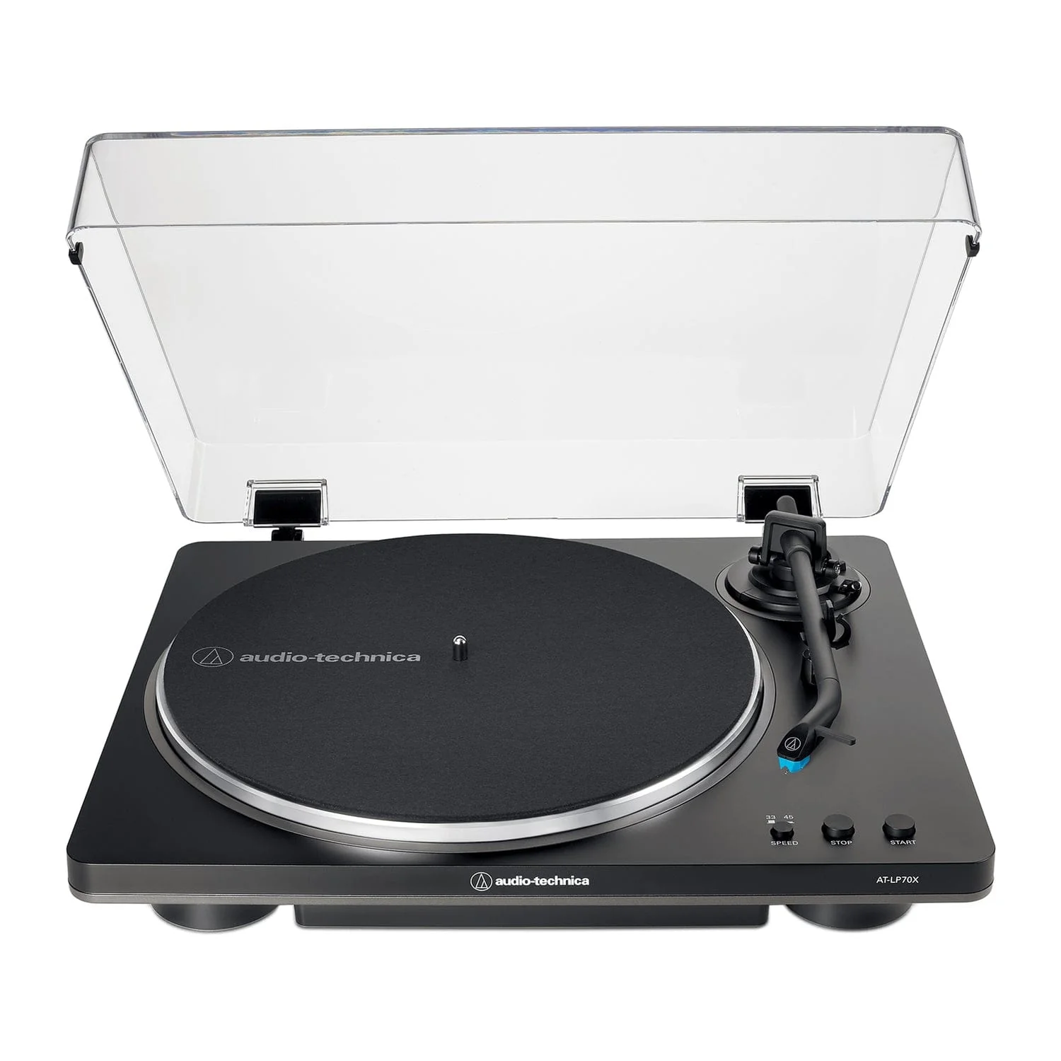 Audio-Technica 2-Speed Belt-Drive Automatic Turntable with 45 RPM Adapter, Switchable Preamp, 3-Piece Chassis, RCA Out, AT-VM95 Stylus, Black/Gray - Image 2