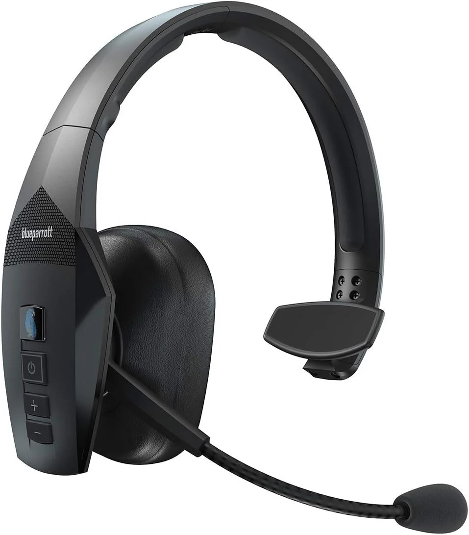 BlueParrott B550-XT Mono Bluetooth Wireless Headphones, 96% Noise Canceling, Over Head Trucker Headset with Mic - Certified Refurbished