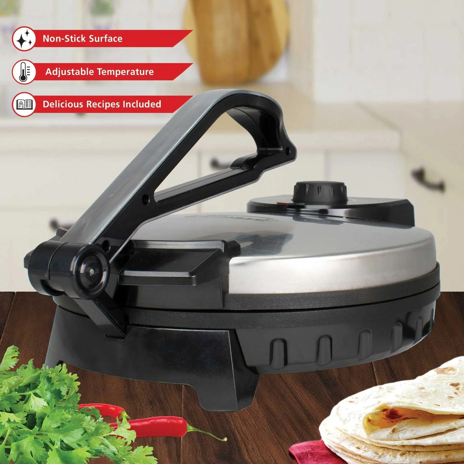 Brentwood Nonstick Electric Tortilla Maker, 8 In. - Image 4