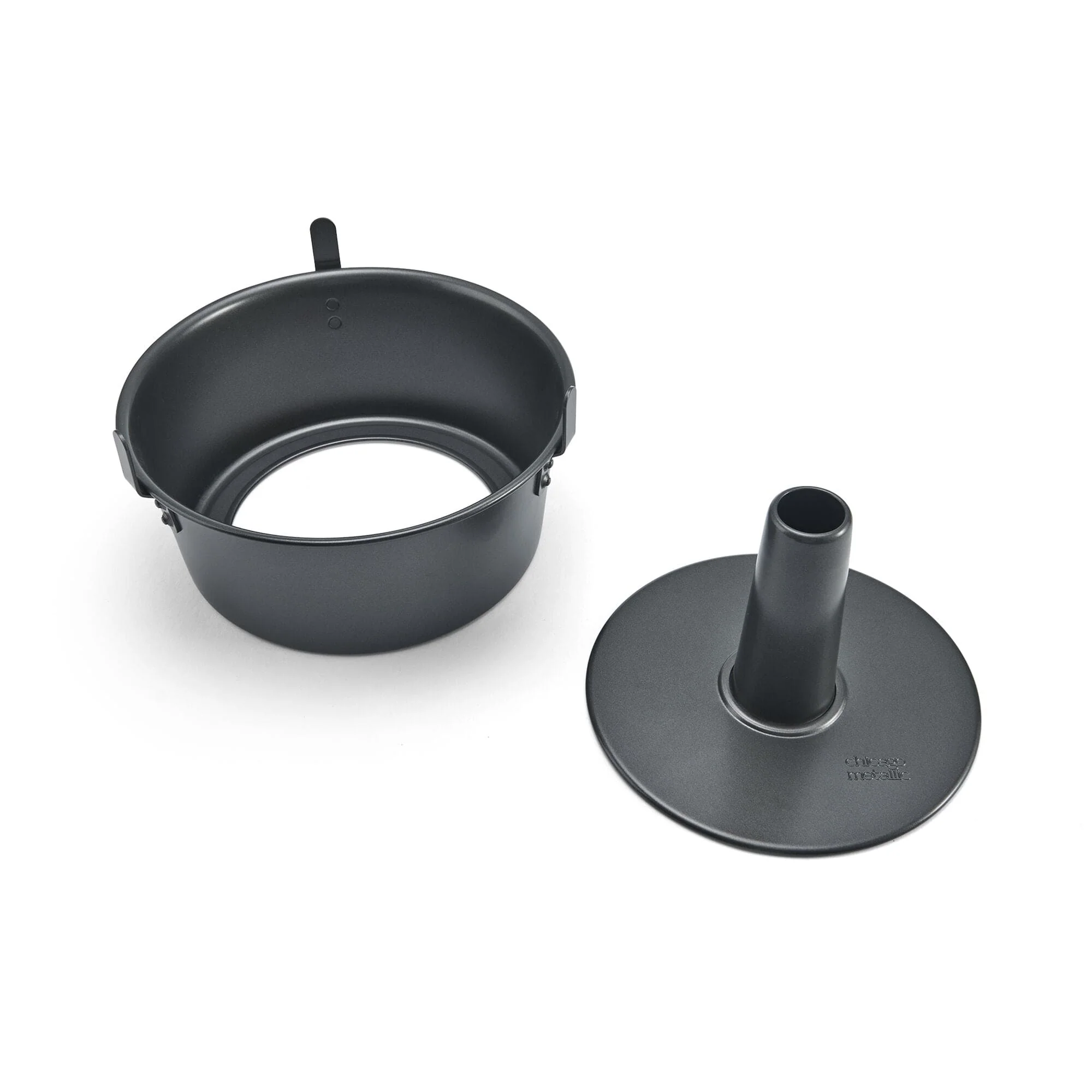 Chicago Metallic Professional 2-Piece 9.5-Inch Angel Food Cake Pan with Feet, 9.5 x 4