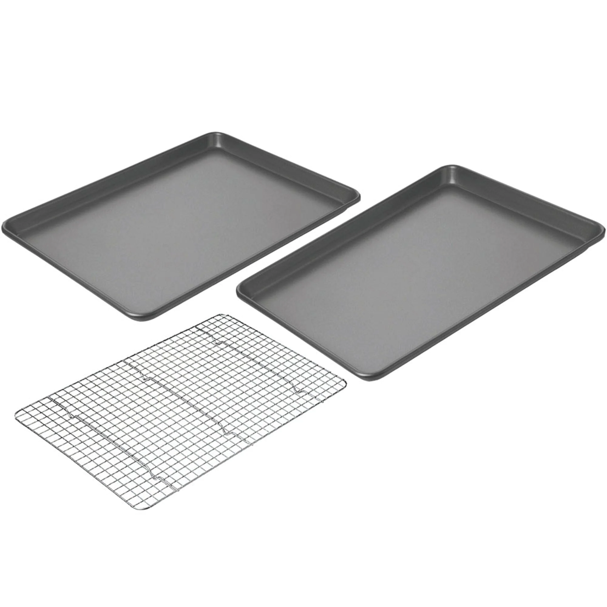 Chicago Metallic Professional Non-Stick Cookie and Jelly-Roll Pan Set with Cooling Rack, 17 by 12.25 Inches