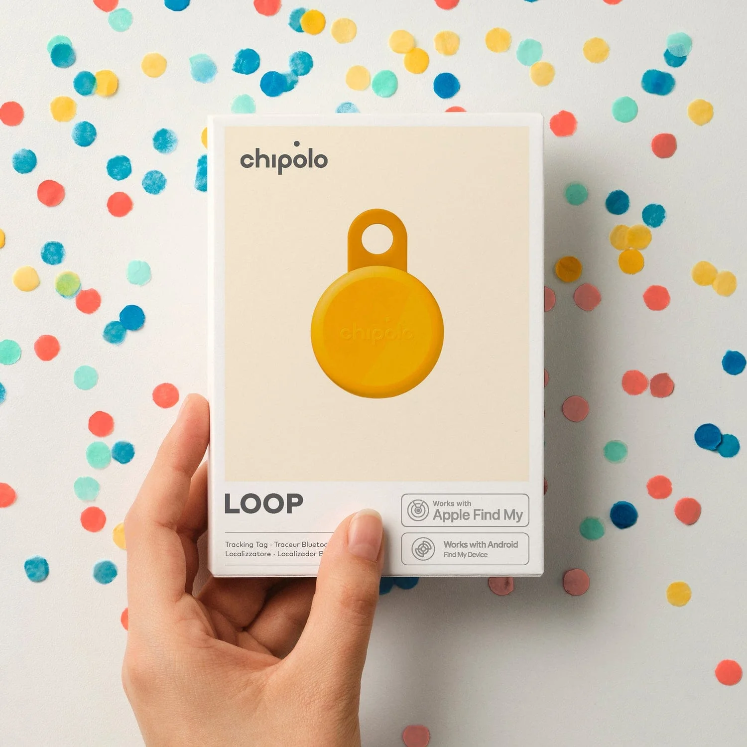 Chipolo LOOP Rechargeable Device Tracking Tag, 1 Pack, Honey - Image 5