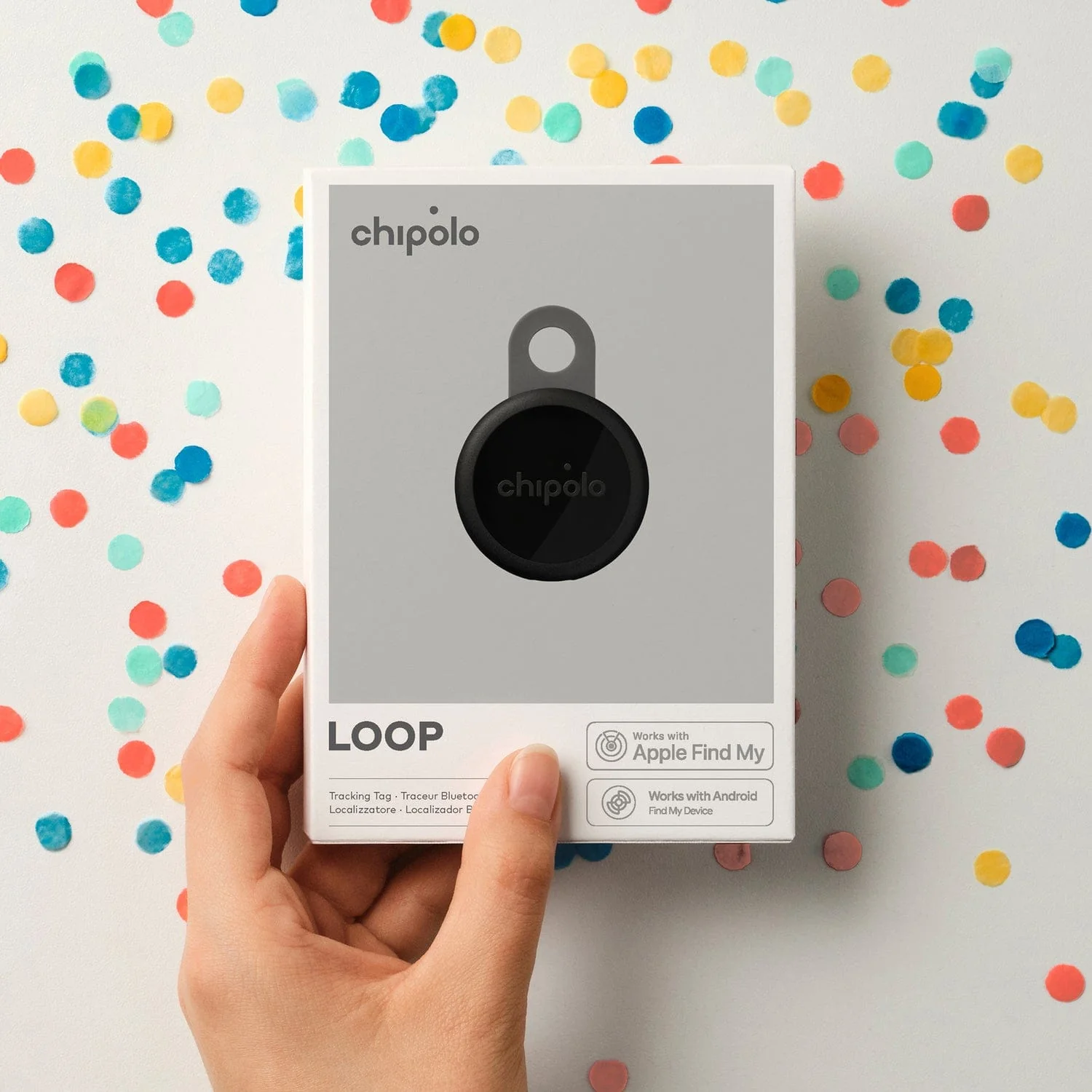 Chipolo LOOP Rechargeable Device Tracking Tag, 4 Pack, Charcoal - Image 3