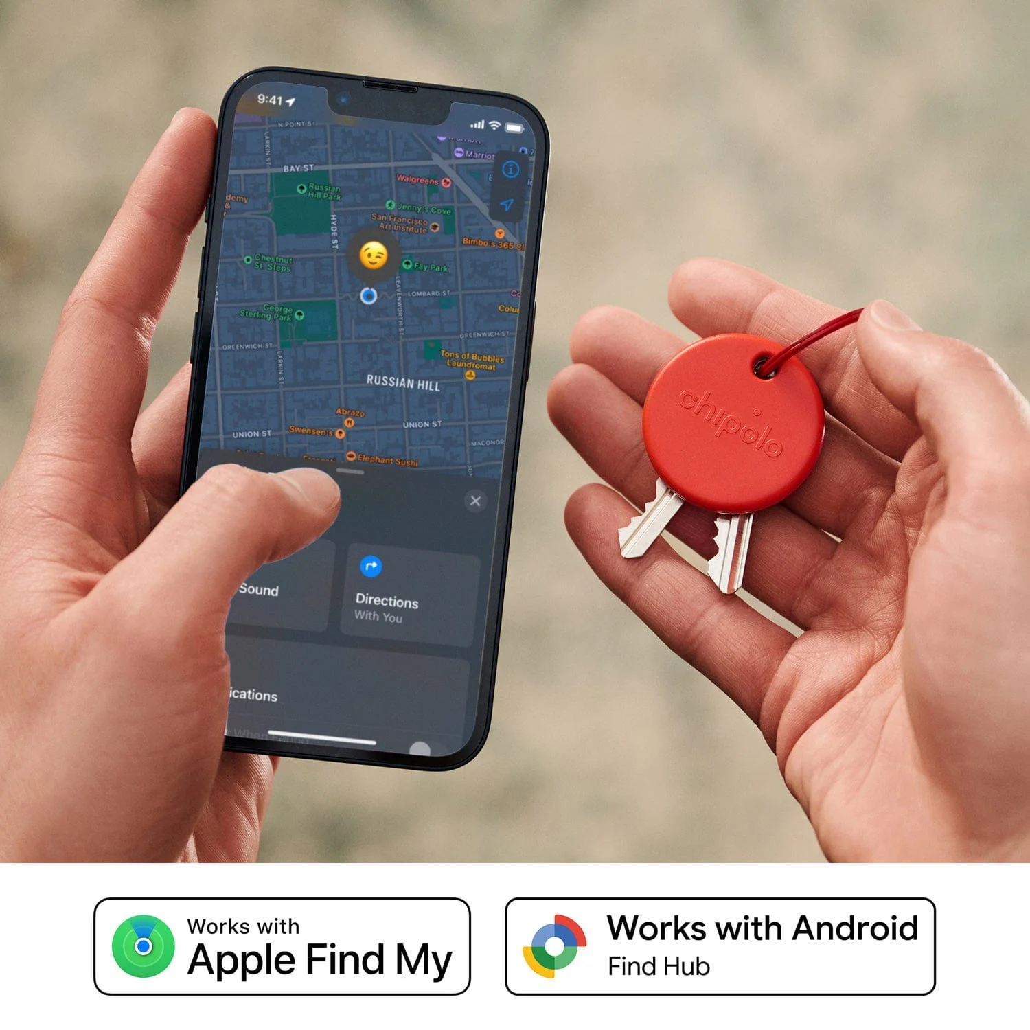 Chipolo POP Device Tracking Tag, 1 Pack, Red - Image 2