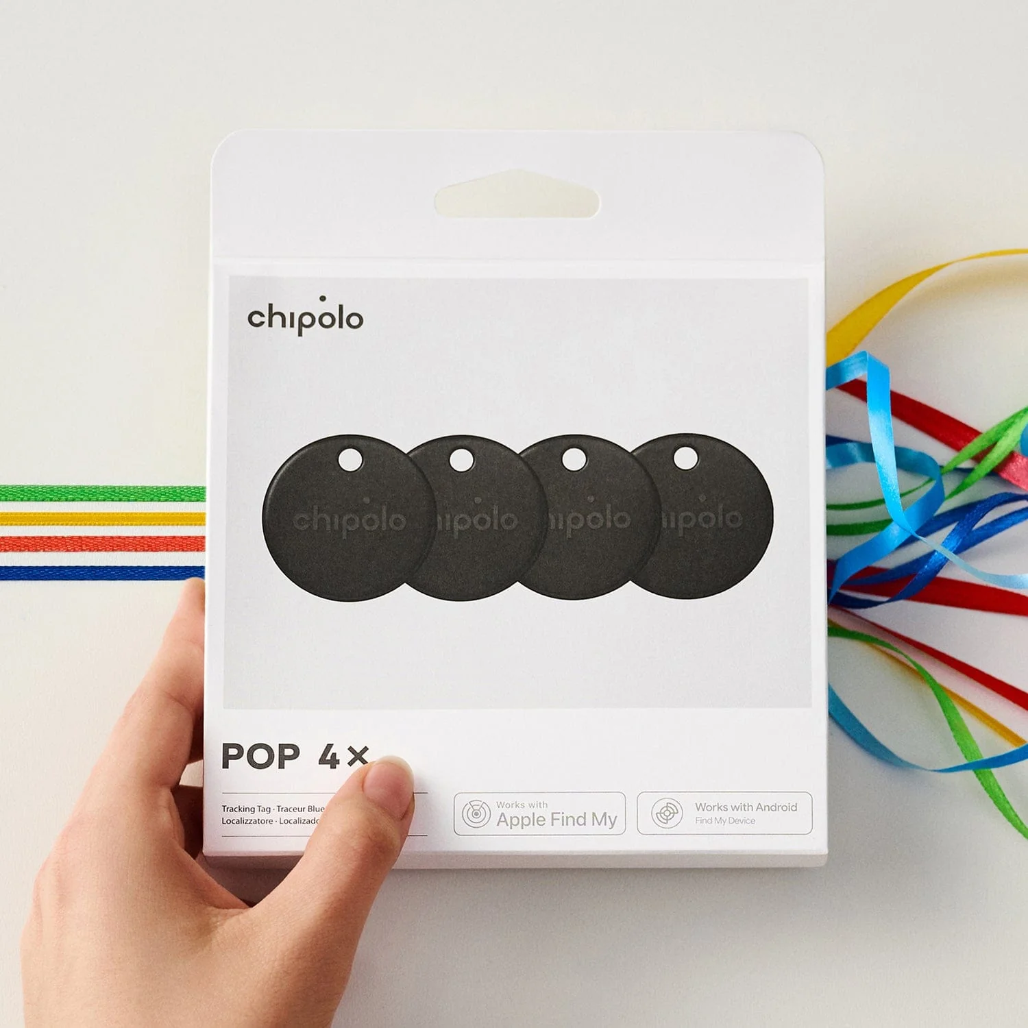 Chipolo POP Device Tracking Tag, 4 Pack, Black - Image 5