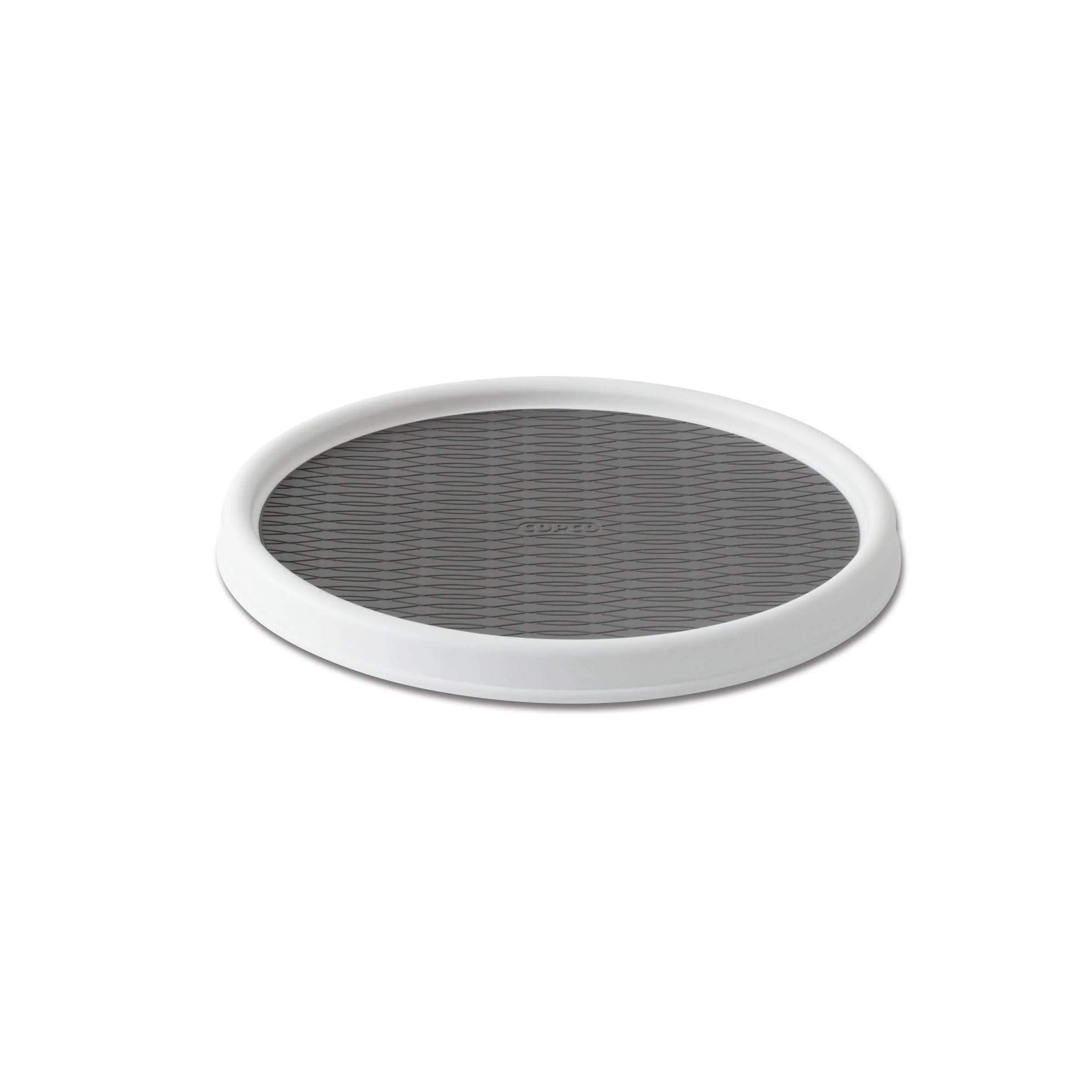Copco Basics Non-Skid Pantry Cabinet Lazy Susan Turntable, 12-Inch, White/Gray, 1 Count (Pack of 1)