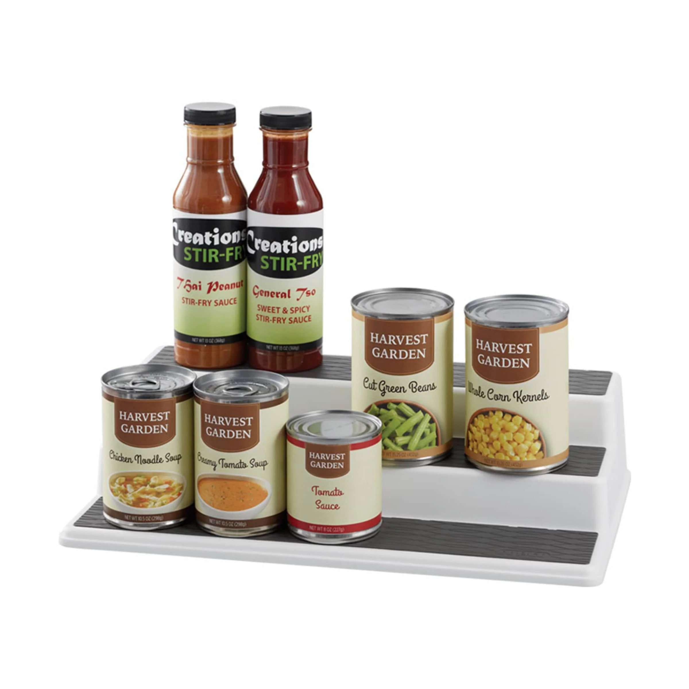 Copco Non-Skid 3-Tier Spice Pantry Kitchen Cabinet Organizer, 10-Inch, Gray - Image 4