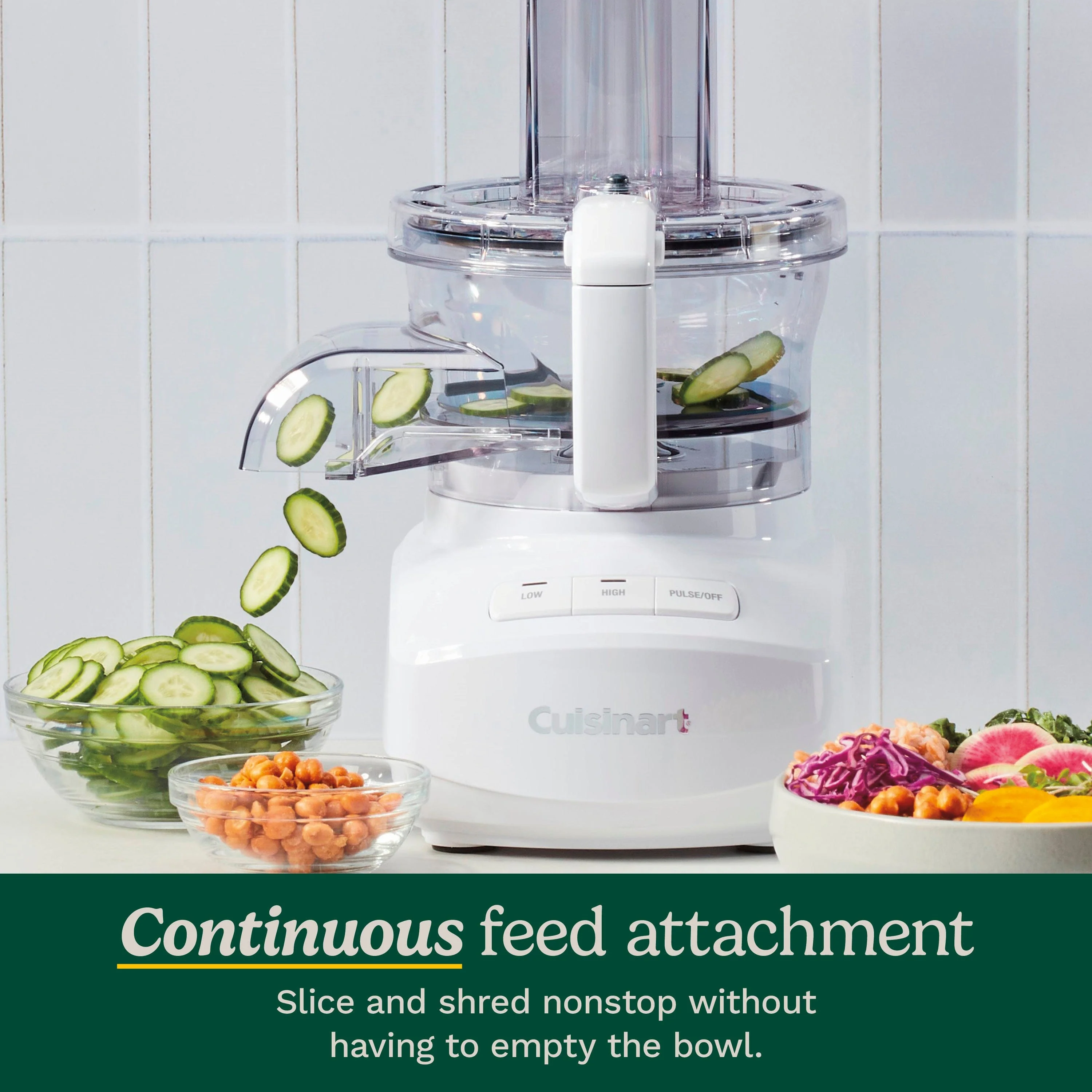 Cuisinart 9-Cup Continuous Feed Food Processor, White - Image 4