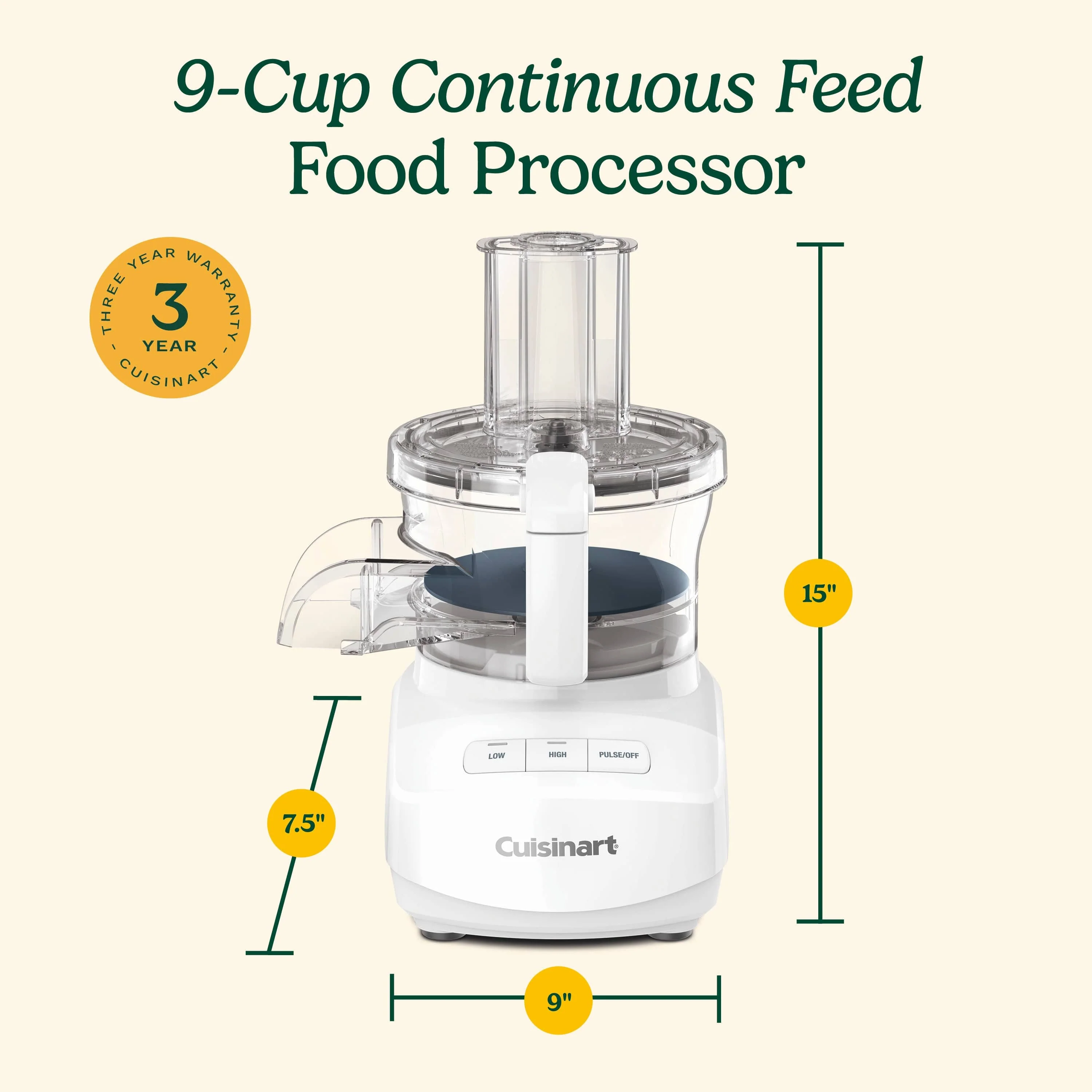 Cuisinart 9-Cup Continuous Feed Food Processor, White - Image 9