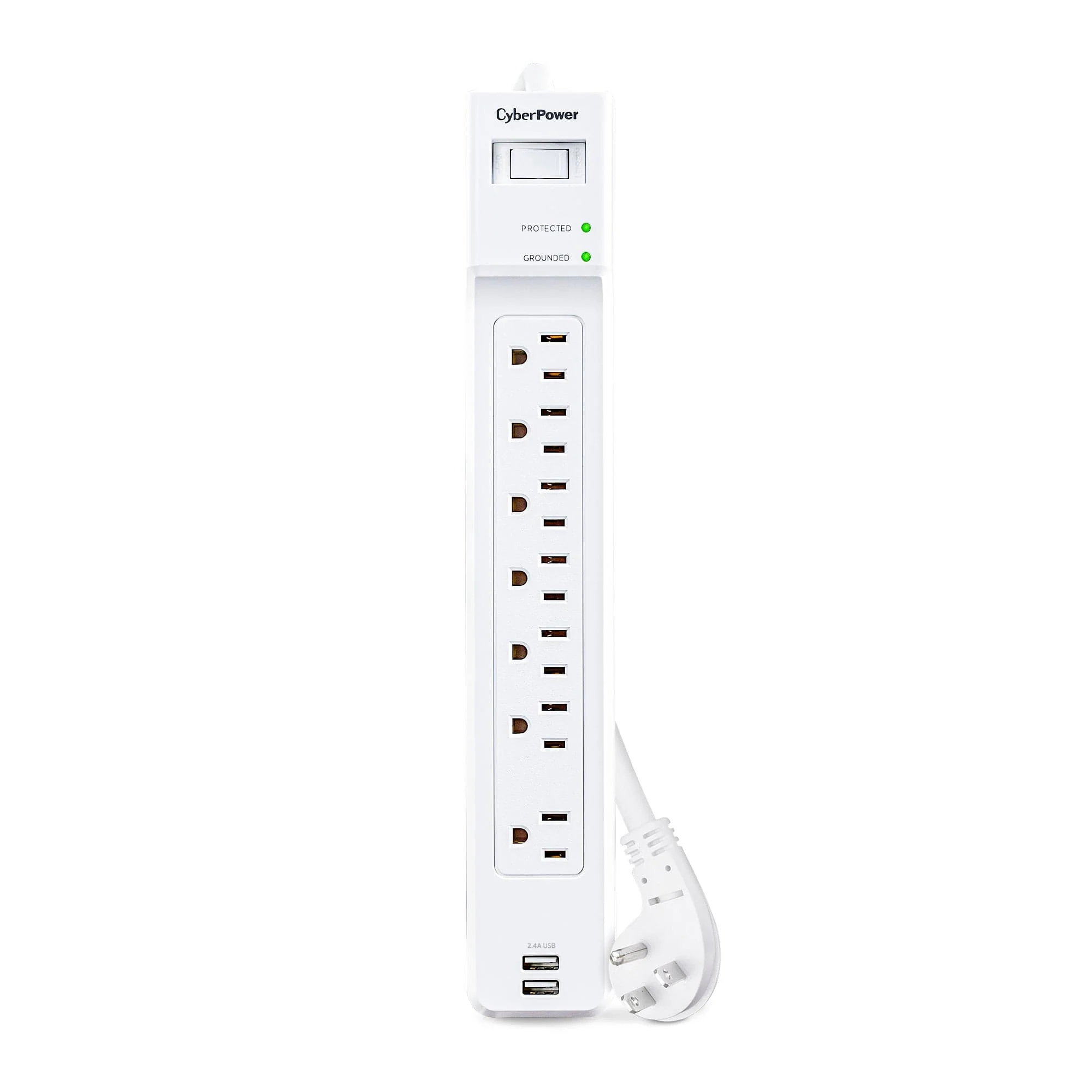 CyberPower Essential 7-Outlet Surge Protector, White