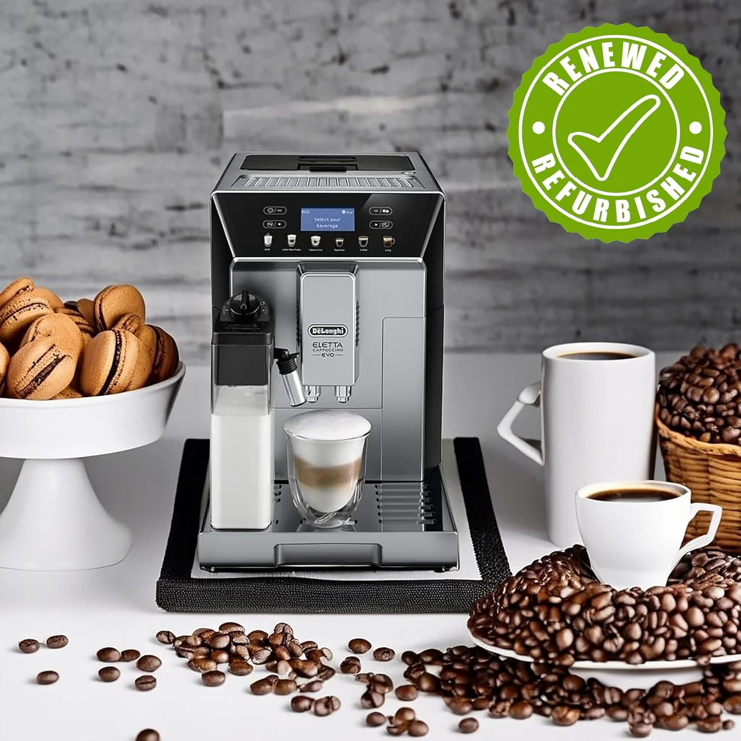 De'Longhi Eletta Evo Fully Automatic Espresso Cappuccino Coffee Maker with One Touch Latte Crema System - Certified Refurbished - Image 4