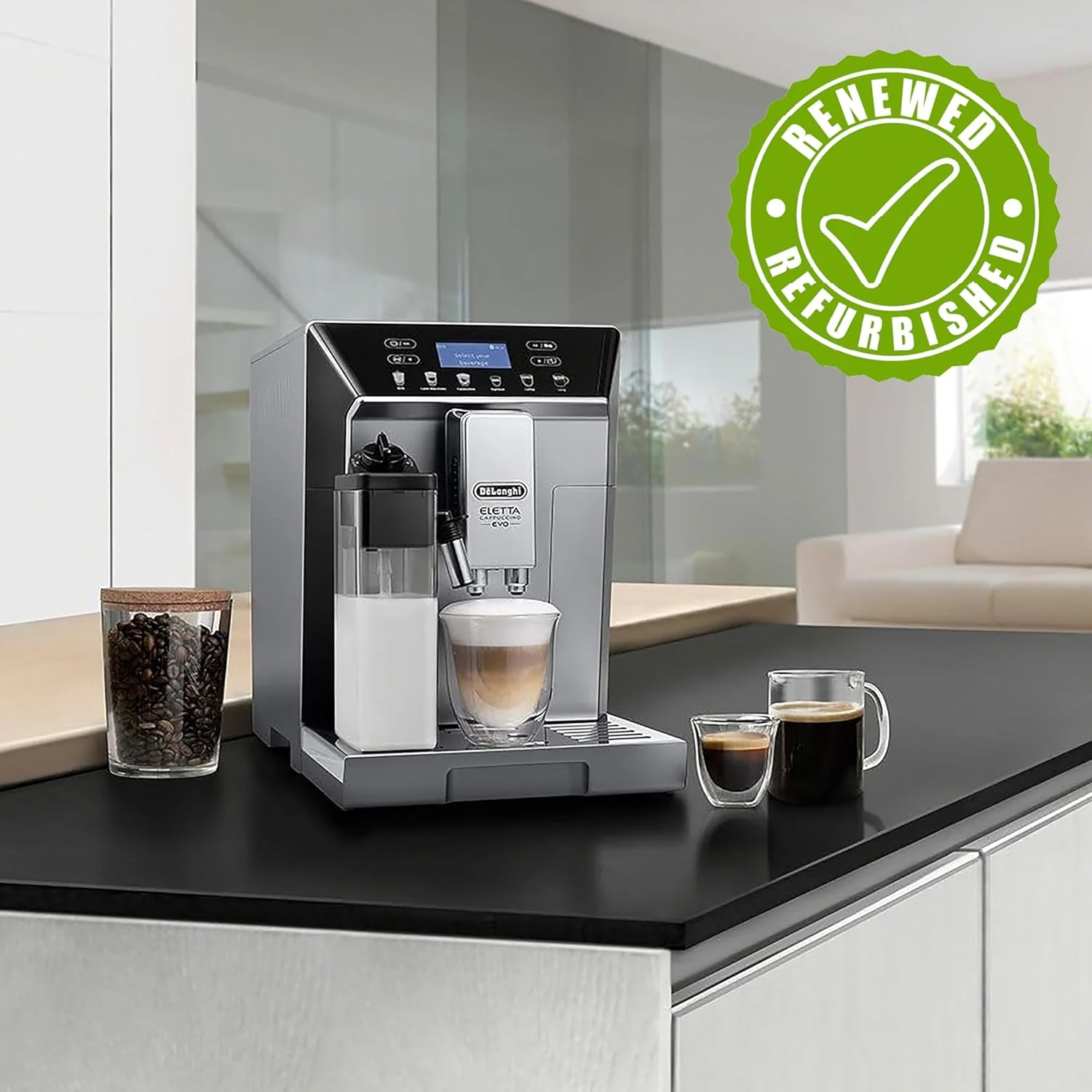 De'Longhi Eletta Evo Fully Automatic Espresso Cappuccino Coffee Maker with One Touch Latte Crema System - Certified Refurbished - Image 5