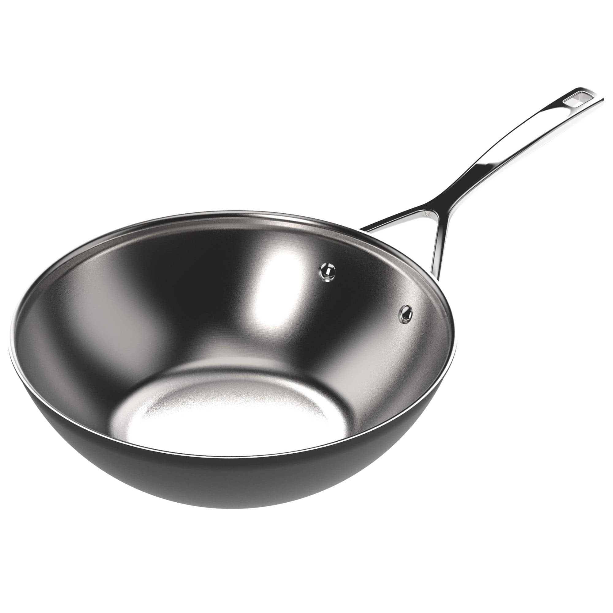 Demeyere Black 5 Stainless Steel Wok, with Ceramic Exterior Coating 3.2-qt - Image 3