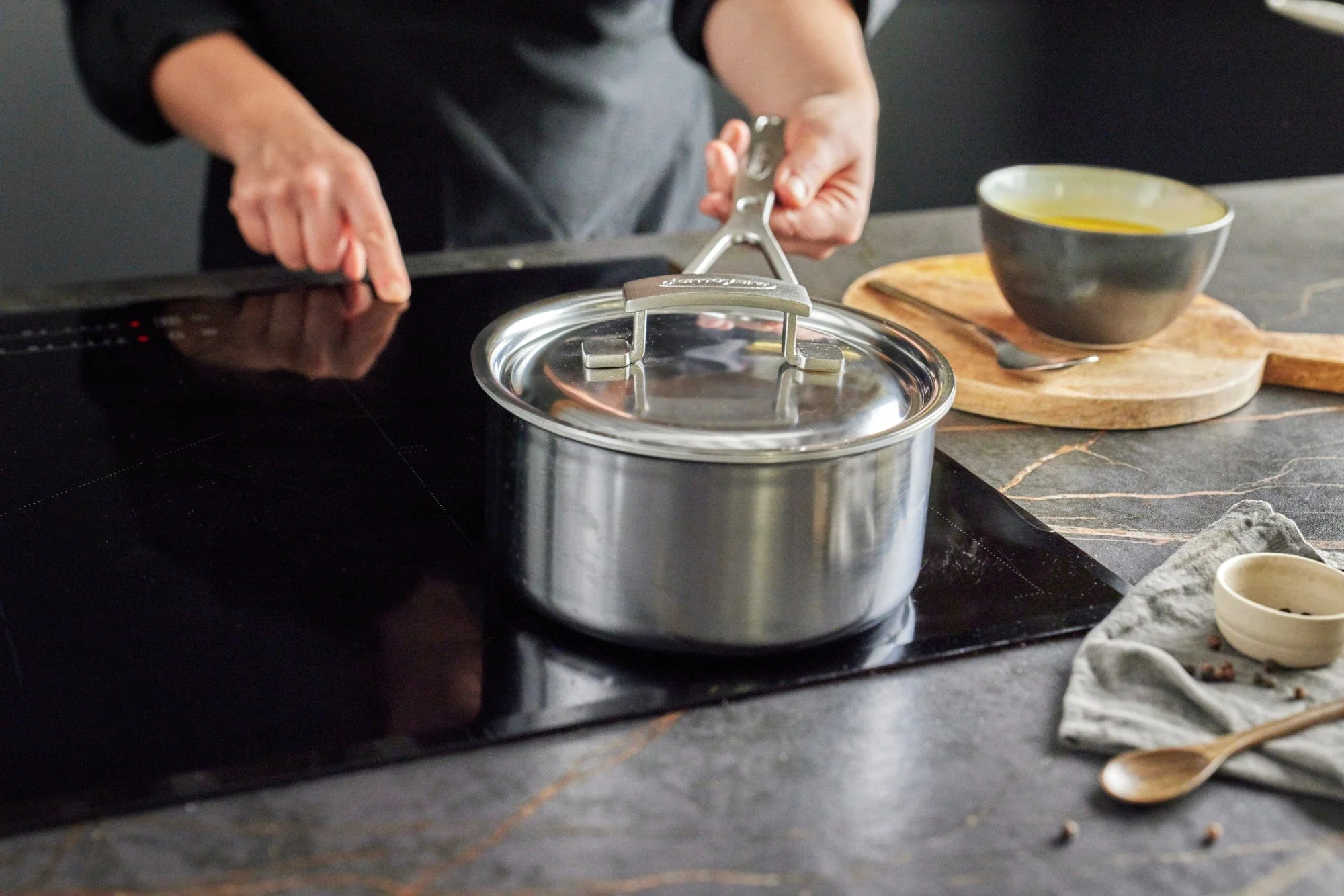 Demeyere Industry 5-Ply 2-qt Stainless Steel Saucepan - Image 6