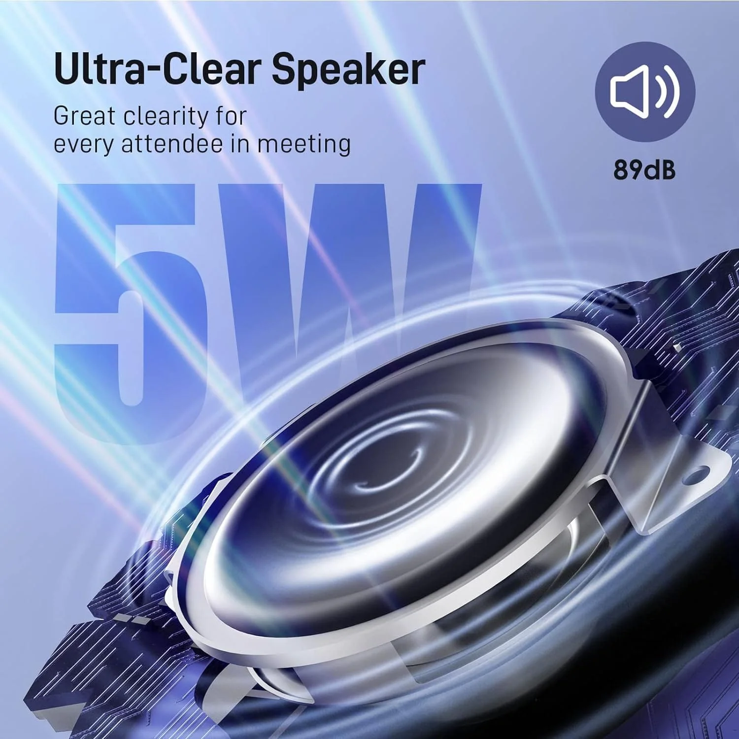 EMEET Luna Plus Speakerphone, 8 Noise Cancelling Mics, USB/Bluetooth/Dongle with Extra Extension Mic, Gray - Image 8