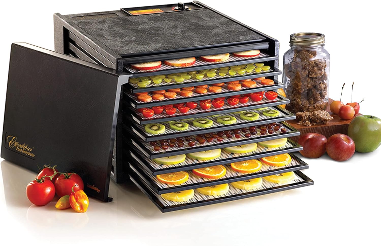Excalibur Electric 9-Tray Food Dehydrator, Adjustable Thermostat, Accurate Temperature Control, Fast Drying, 15 Sq. Ft. Space, 600-Watts, Black - Image 3