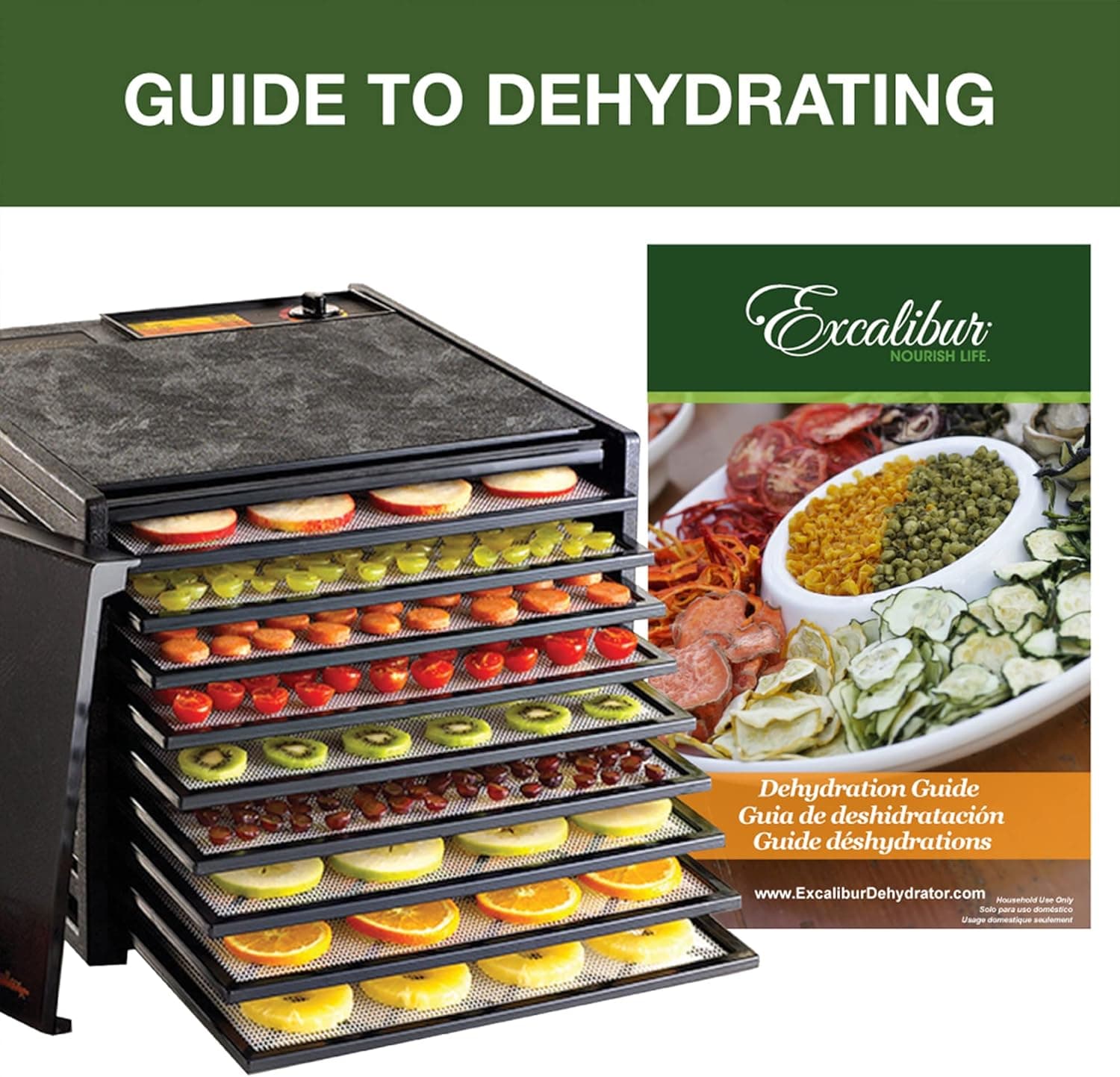 Excalibur Electric 9-Tray Food Dehydrator, Adjustable Thermostat, Accurate Temperature Control, Fast Drying, 15 Sq. Ft. Space, 600-Watts, Black - Image 5