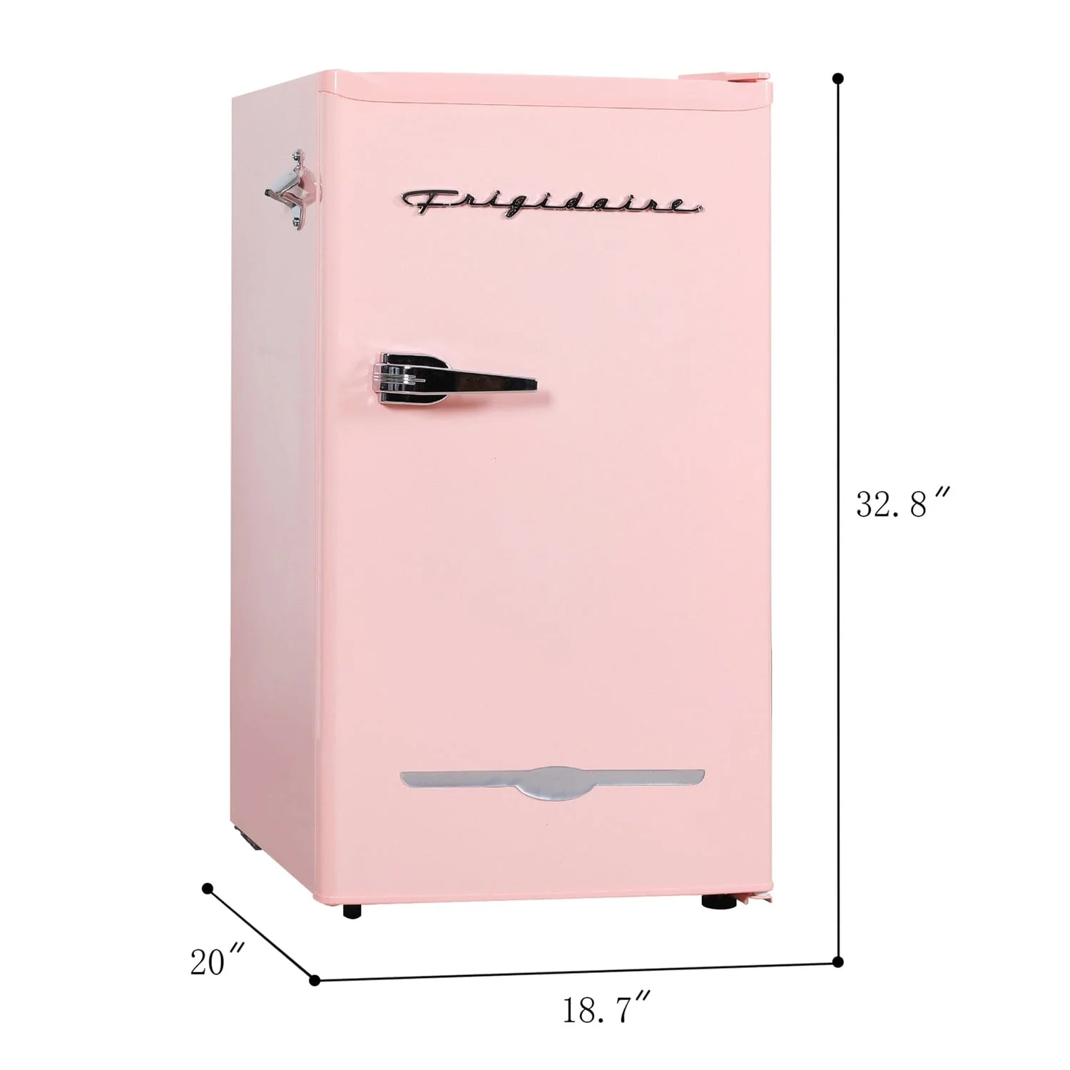 Frigidaire 3.2-Cu.-Ft. 65-Watt Retro Bar Fridge with Side Bottle Opener, Pink - Image 5
