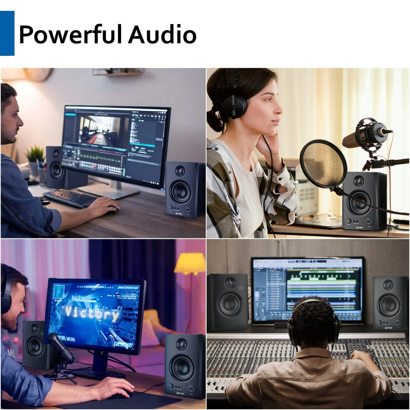 Gemini 100W Bluetooth Bookshelf Speakers - Certified Refurbished - Image 4