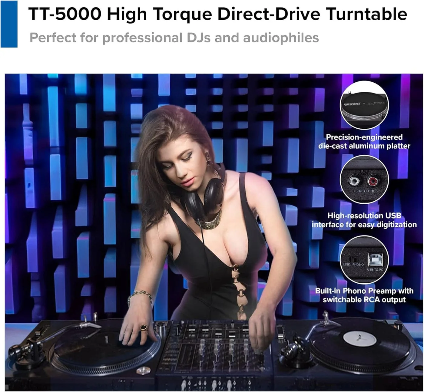 Gemini Direct Drive Turntable With USB - Certified Refurbished - Image 2