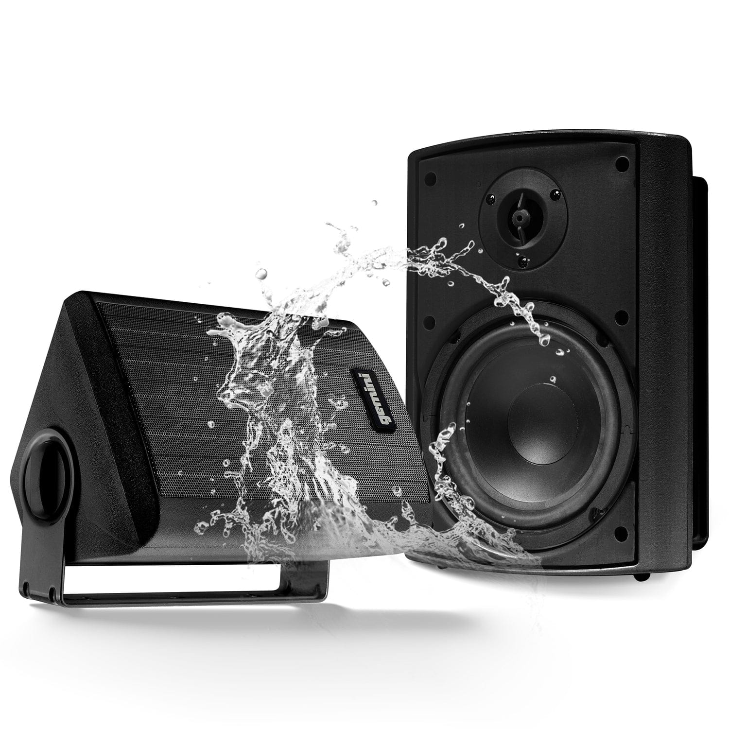 Gemini GHSI Series GHSI-W650BT-PR Outdoor Bluetooth 300-Watt-Peak Outdoor Speaker Set with Mounting Brackets and Remote, 2 Count, Black - Image 3