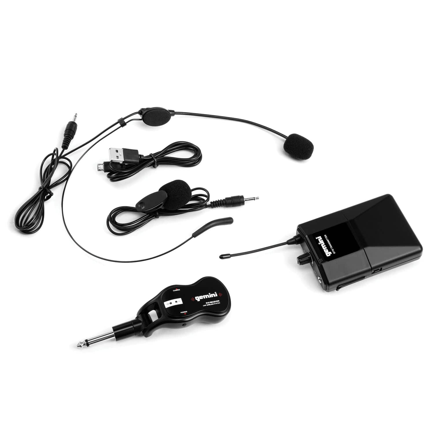 Gemini GMU-HSL100 UHF Single-Channel Wireless Microphone System with Headset Microphone and Lavalier Microphone - Image 3