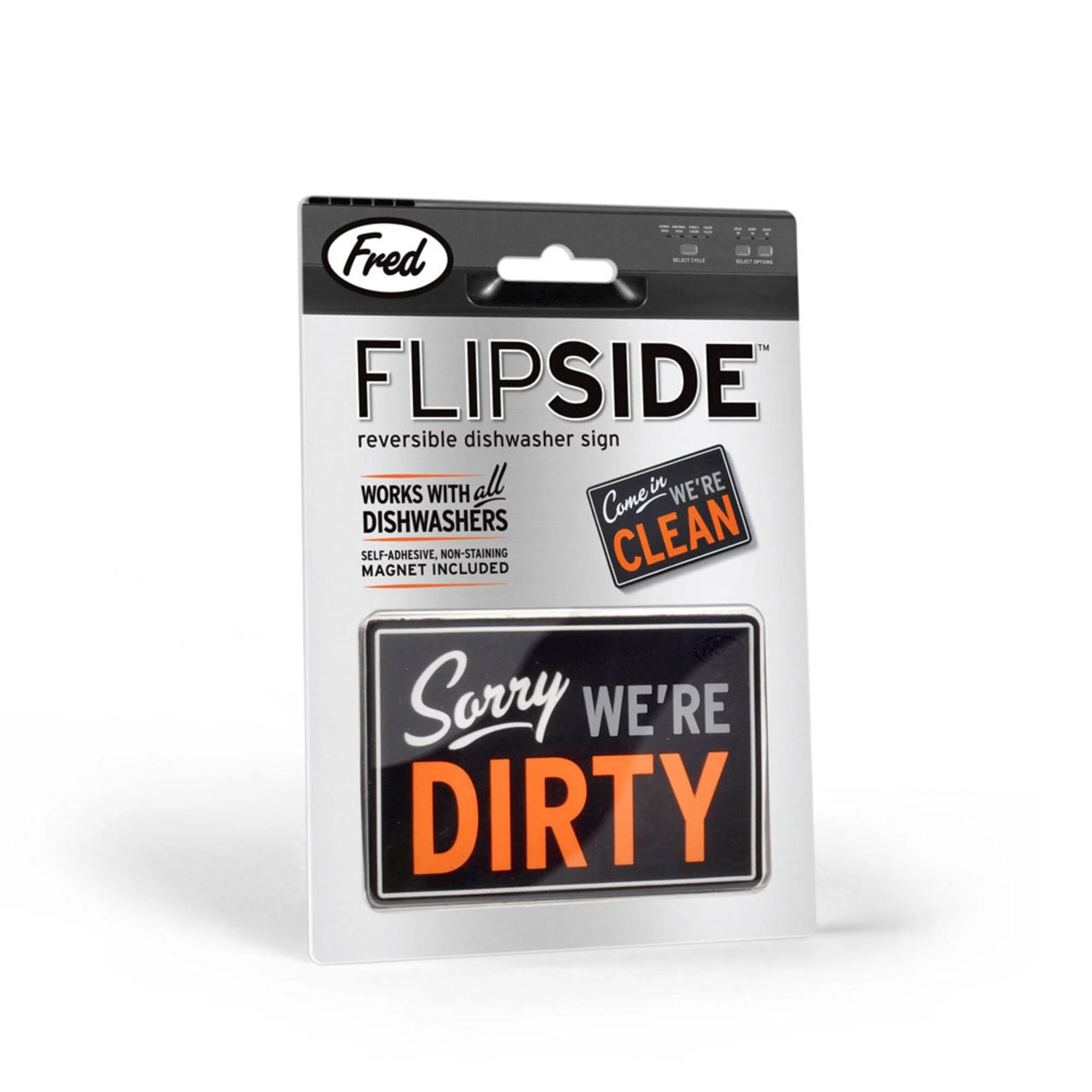 Genuine Fred FLIPSIDE Dishwasher Sign, Self-Adhesive Magnet, Kitchen Gadget - Image 4