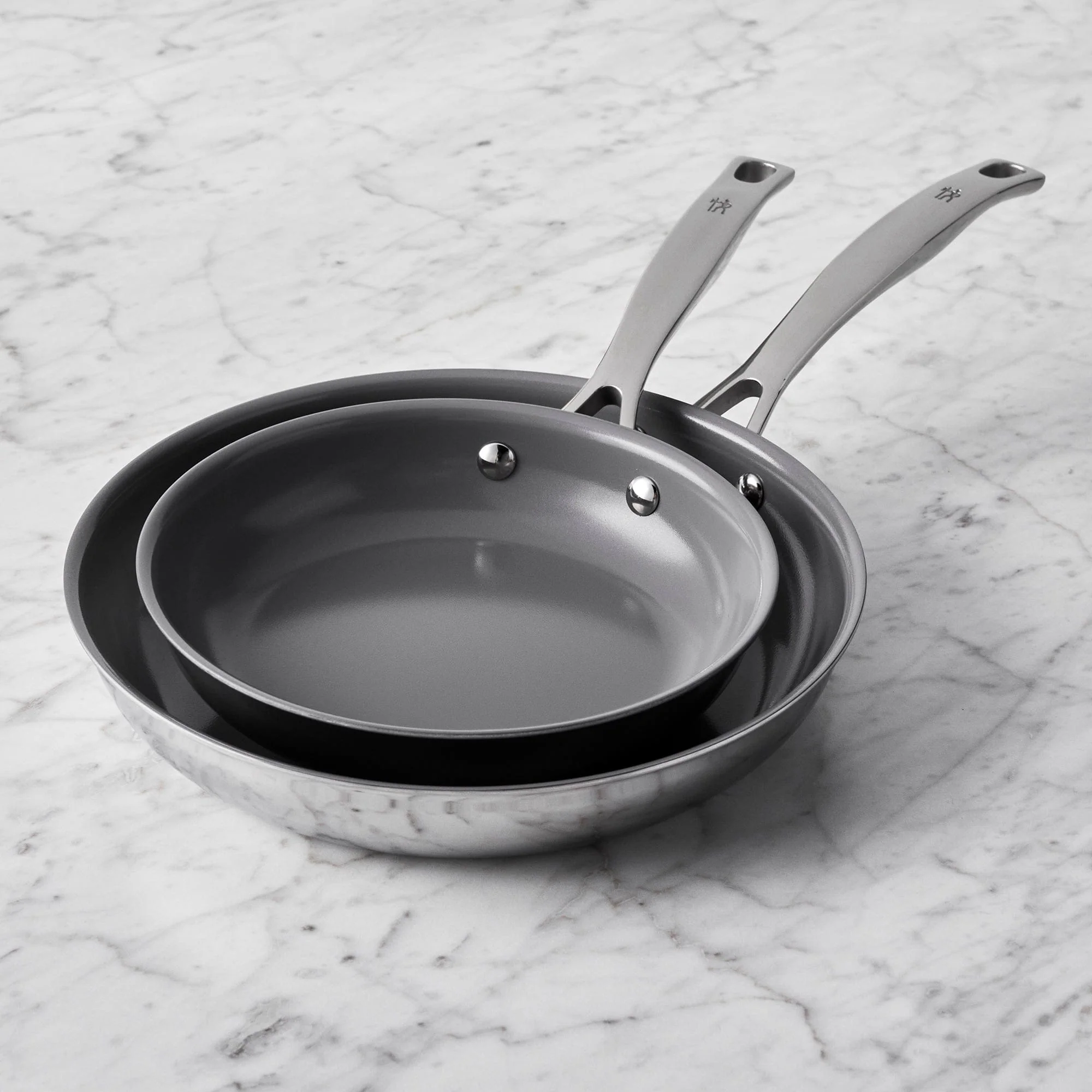 Henckels Clad H3 2-pc Stainless Steel Ceramic Nonstick 8-in & 10-in Fry Pan Set - Image 2