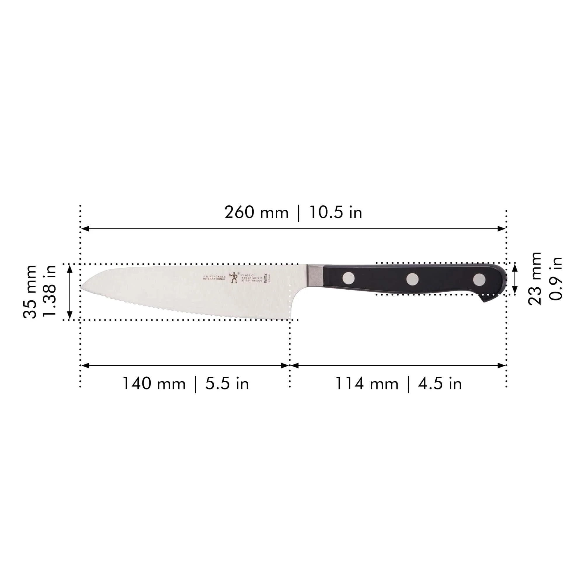 Henckels Classic Christopher Kimball 5.5-inch Serrated Prep Knife - Image 3