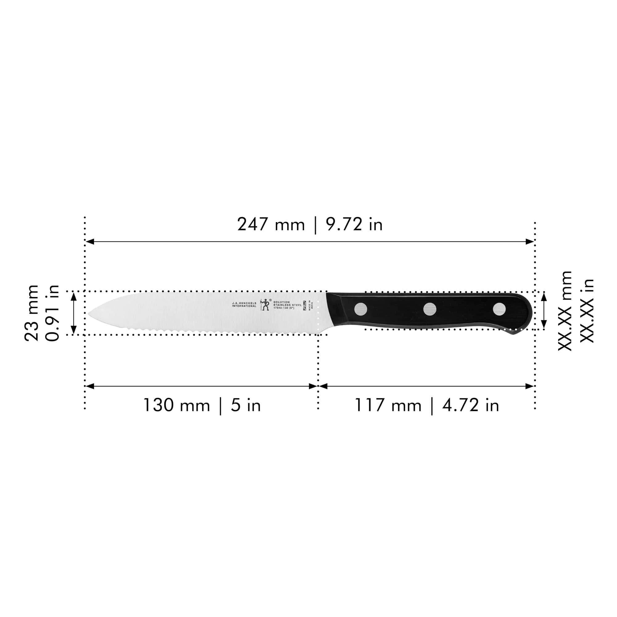 Henckels Solution 5-inch Serrated Utility Knife - Image 3