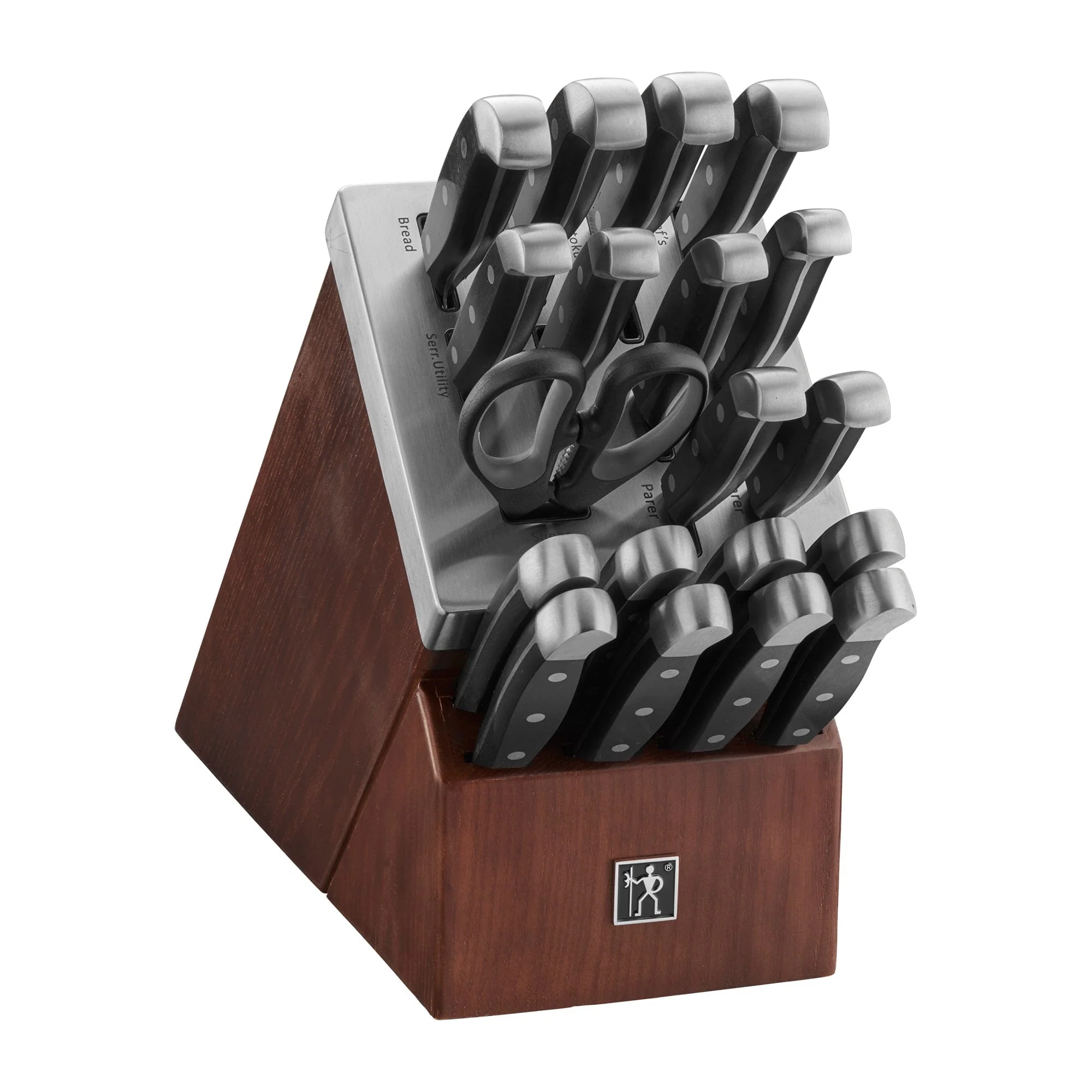 Henckels Statement 20-pc Self-Sharpening Knife Set with Block, Chef, Paring, Utility, Bread, Steak, Dark Brown, Stainless Steel - Image 3