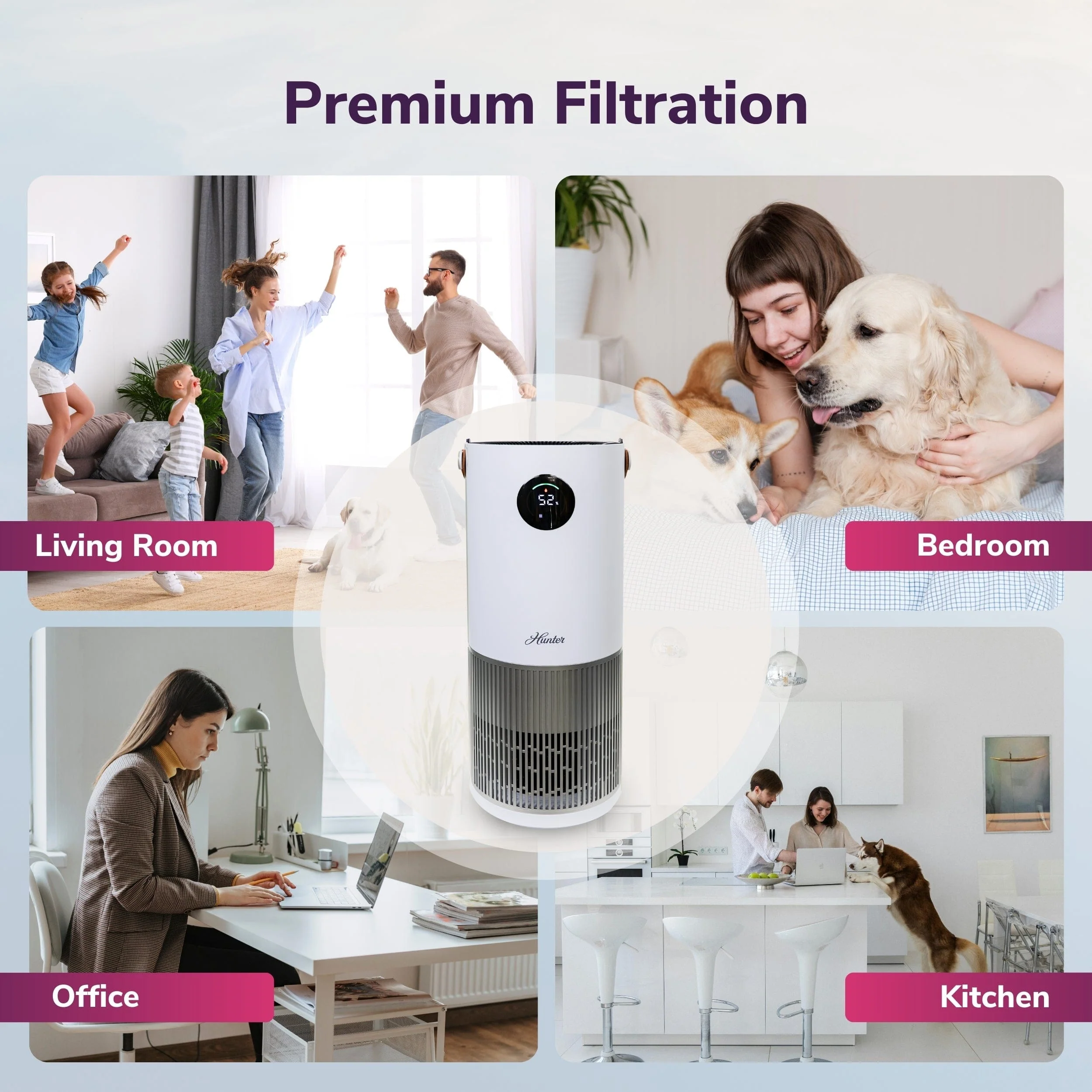 Hunter 2-in-1 True HEPA Mist-Free Air Purifier & Humidifier, HPH625 - Image 10