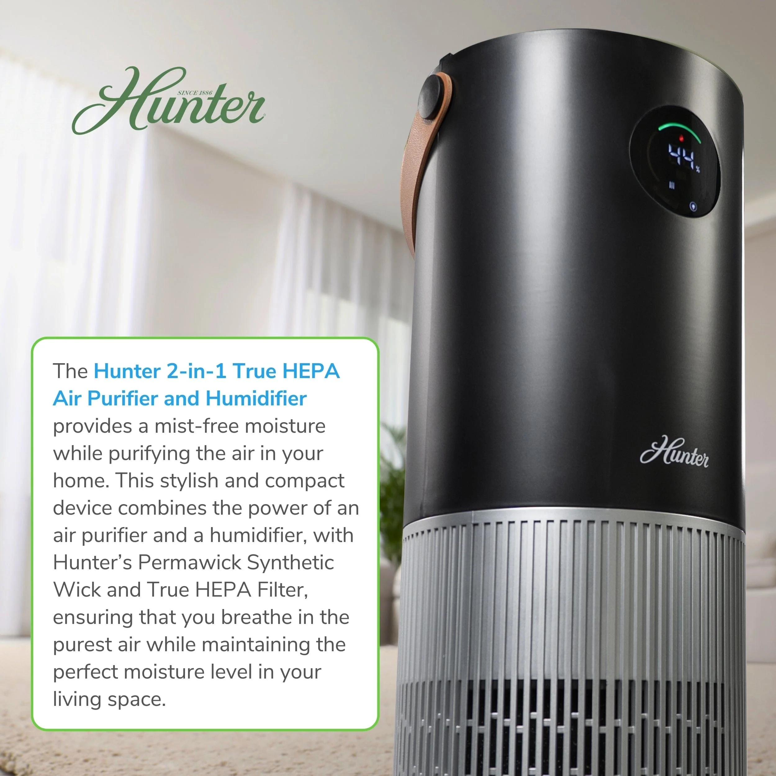 Hunter 2-in-1 True HEPA Mist-Free Air Purifier & Humidifier, HPH625 - Image 14