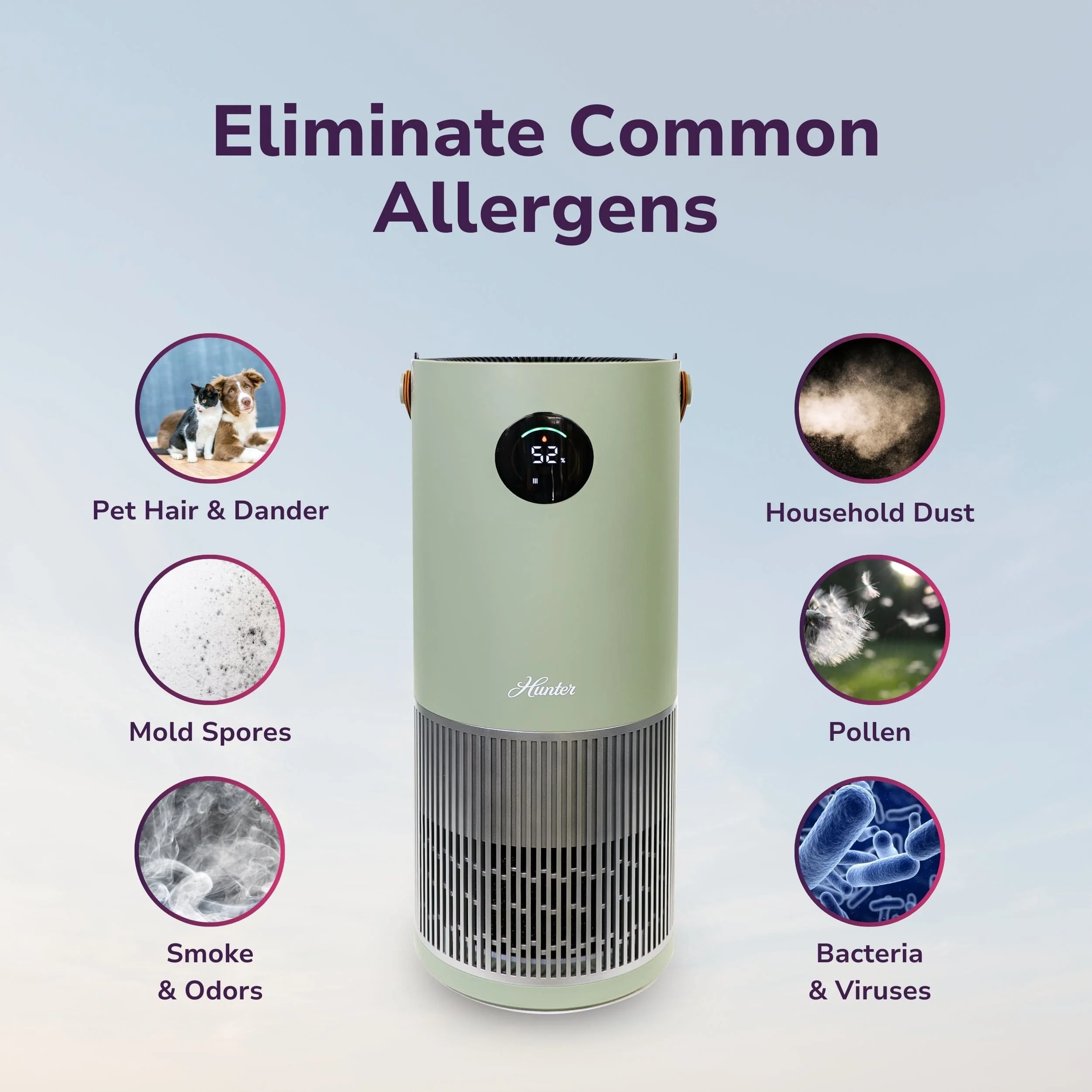 Hunter 2-in-1 True HEPA Mist-Free Air Purifier & Humidifier, HPH625 - Image 18