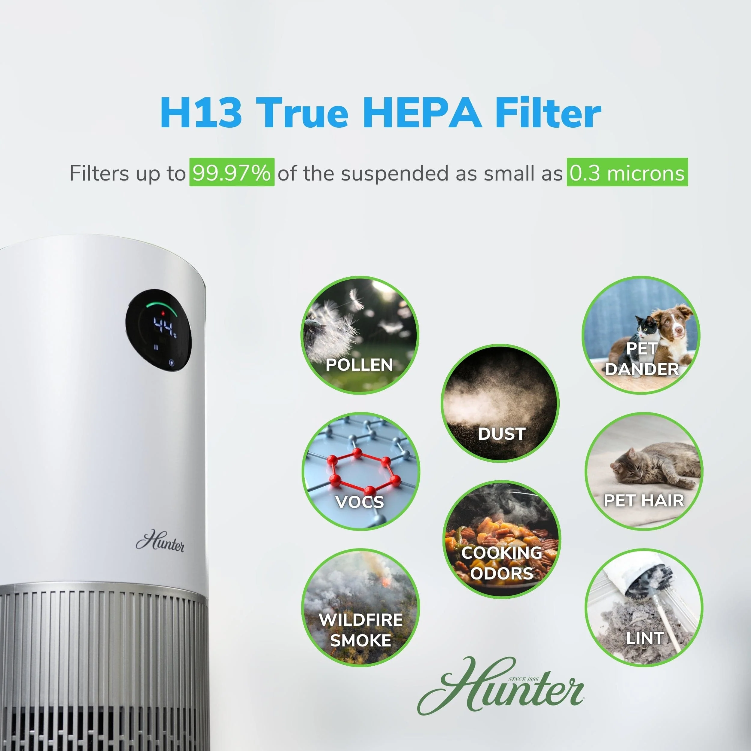Hunter 2-in-1 True HEPA Mist-Free Air Purifier & Humidifier, HPH625 - Image 19