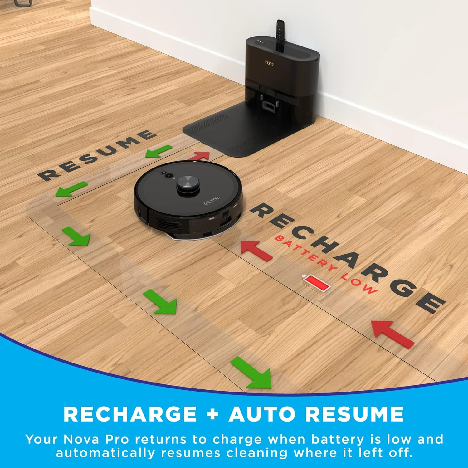 iHome AutoVac Nova S1 Pro Self Empty Robot Vacuum, LIDAR Mapping, 150 Min Runtime, Strong Suction - Certified Refurbished Grade A - Image 8