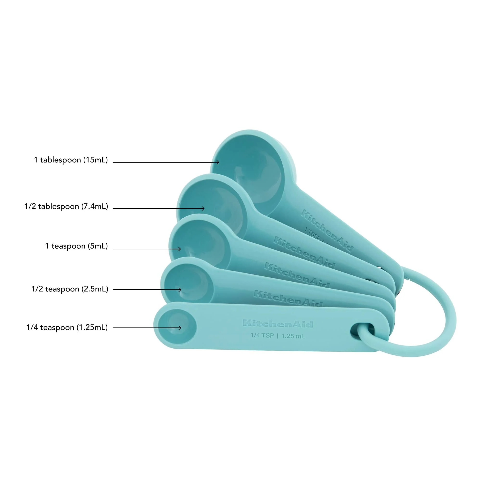 KitchenAid Universal Measuring Spoons, Set of 5, Aqua Sky - Image 2