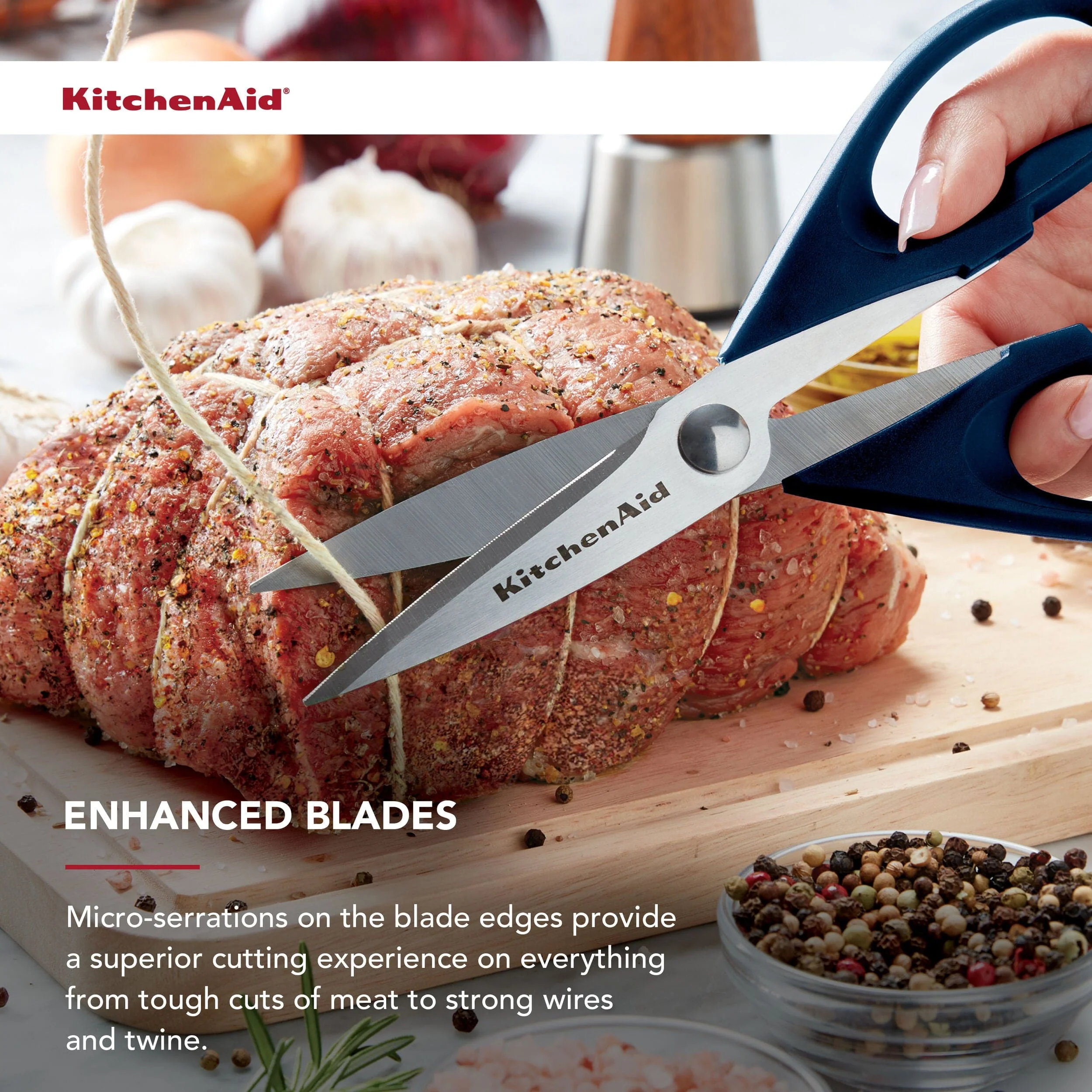 KitchenAid All Purpose Stainless Steel Kitchen Shears, Protective Sheath for Everyday Use, Dishwasher Safe - Image 2