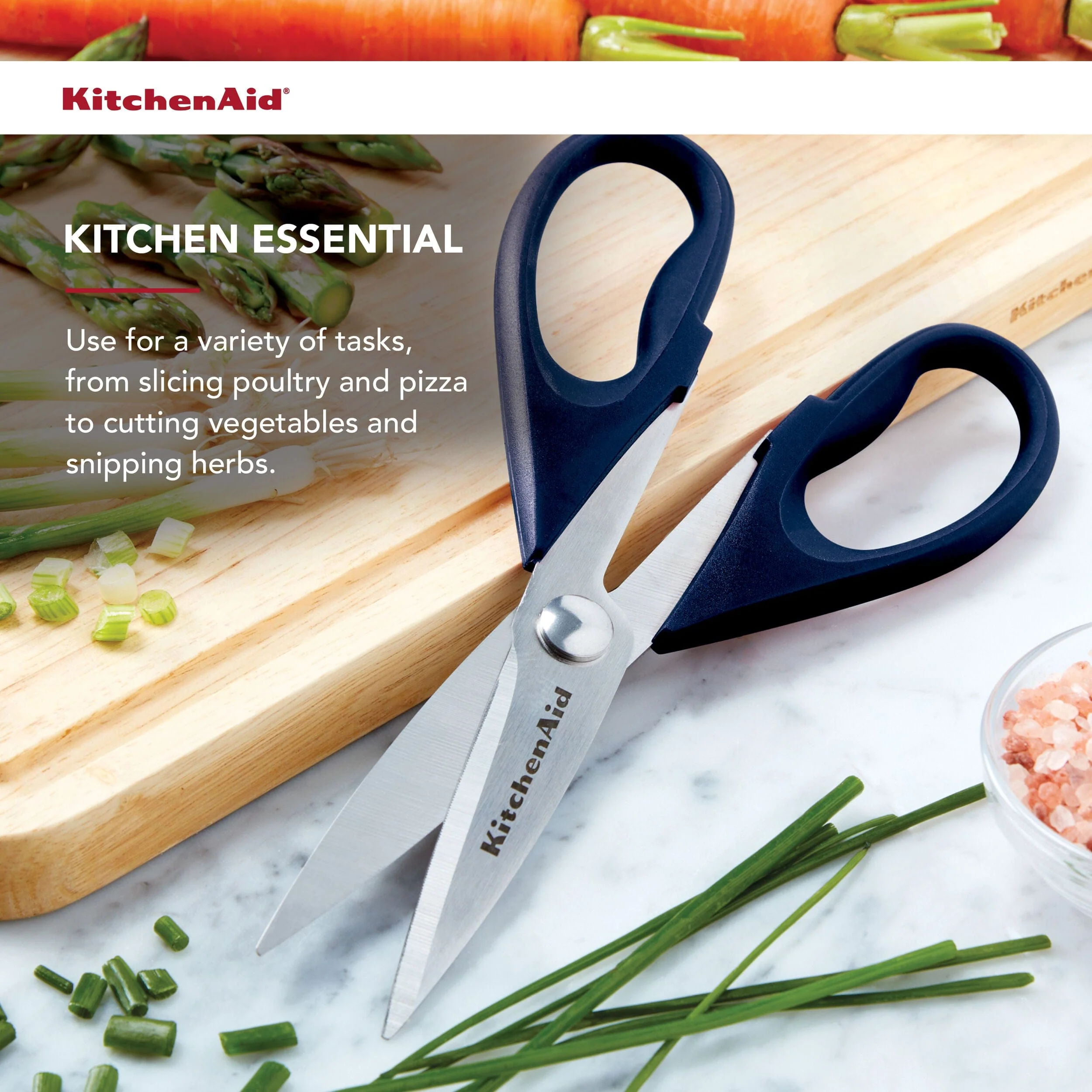 KitchenAid All Purpose Stainless Steel Kitchen Shears, Protective Sheath for Everyday Use, Dishwasher Safe - Image 3