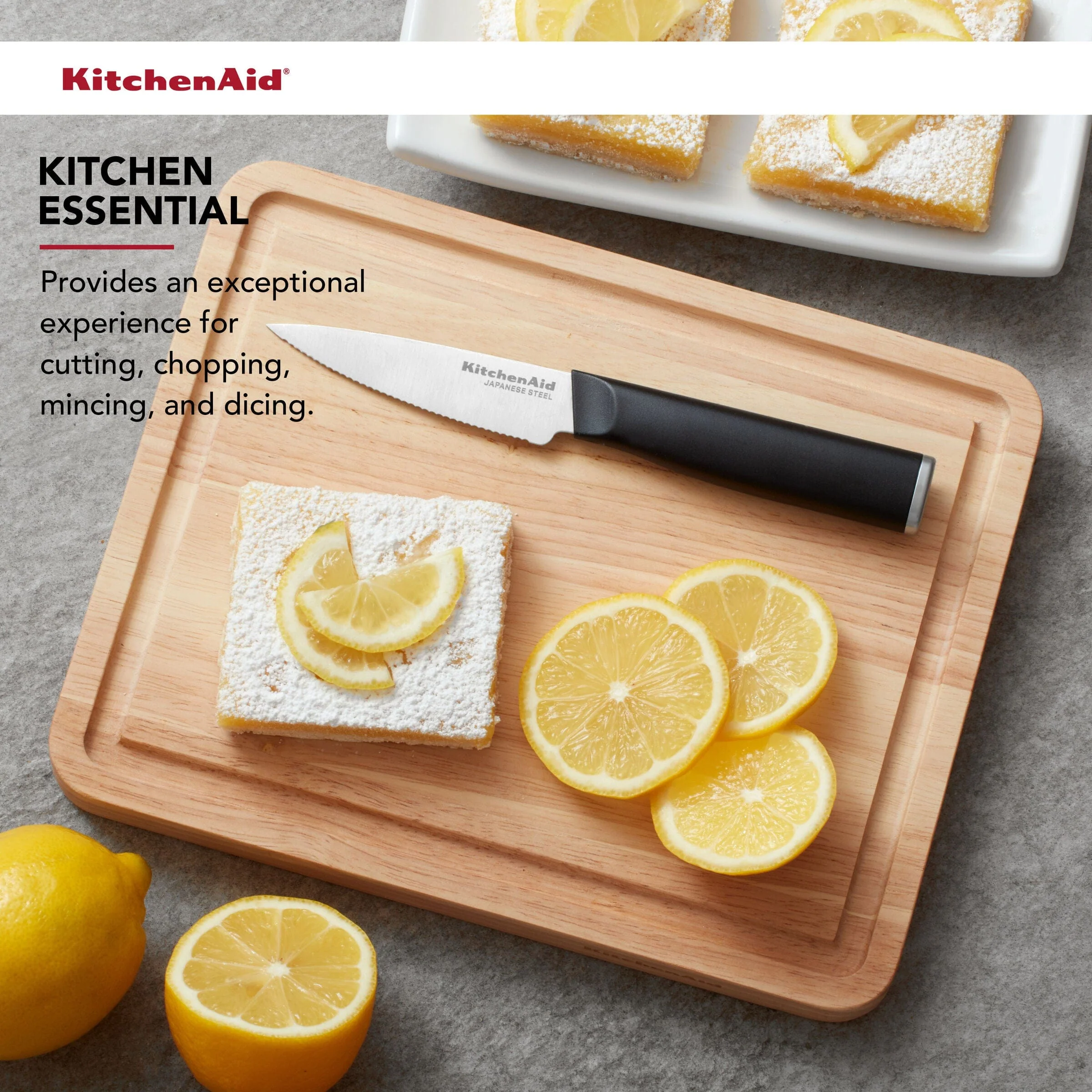 KitchenAid Classic Rubberwood Cutting Board, Perimeter Trench, Reversible Chopping Board, 8x10-Inch, Natural - Image 2