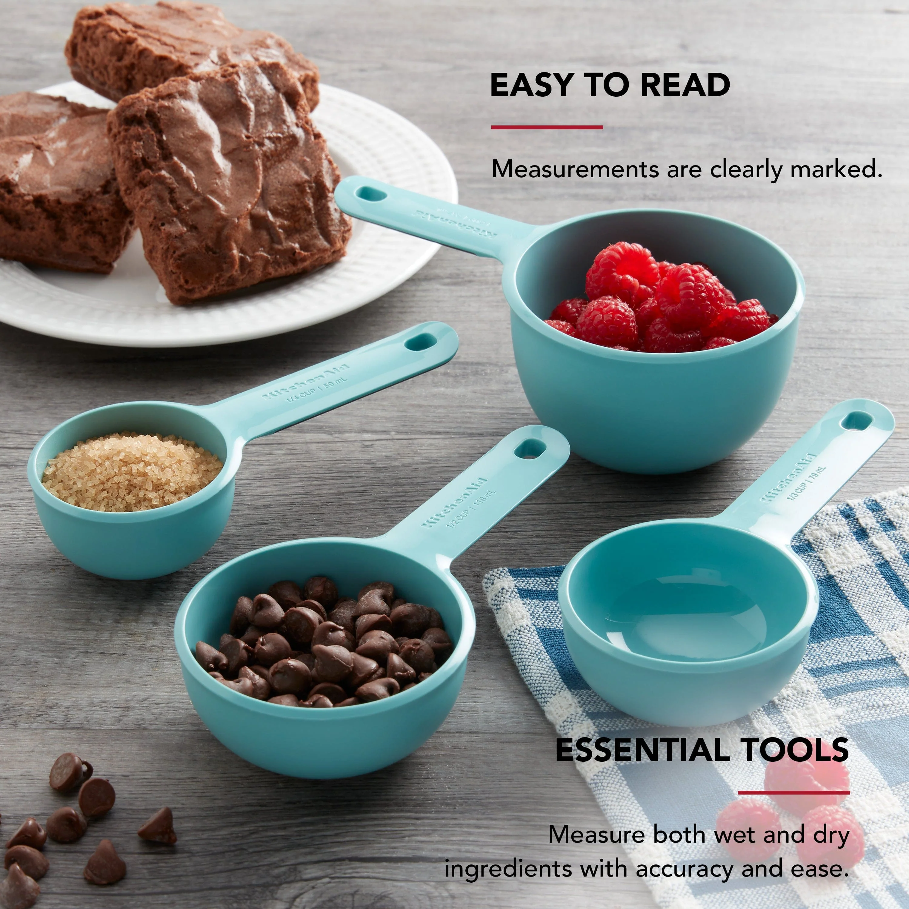 KitchenAid Measuring Cups, Set Of 4, Aqua Sky - Image 5