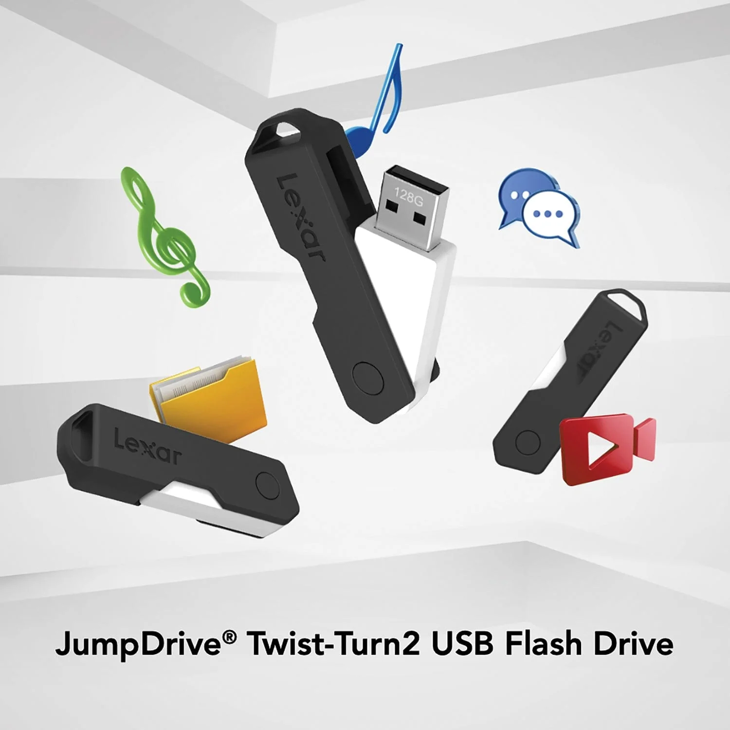 Lexar JumpDrive TwistTurn2 USB 2.0 Flash Drive, 128 GB - Image 3