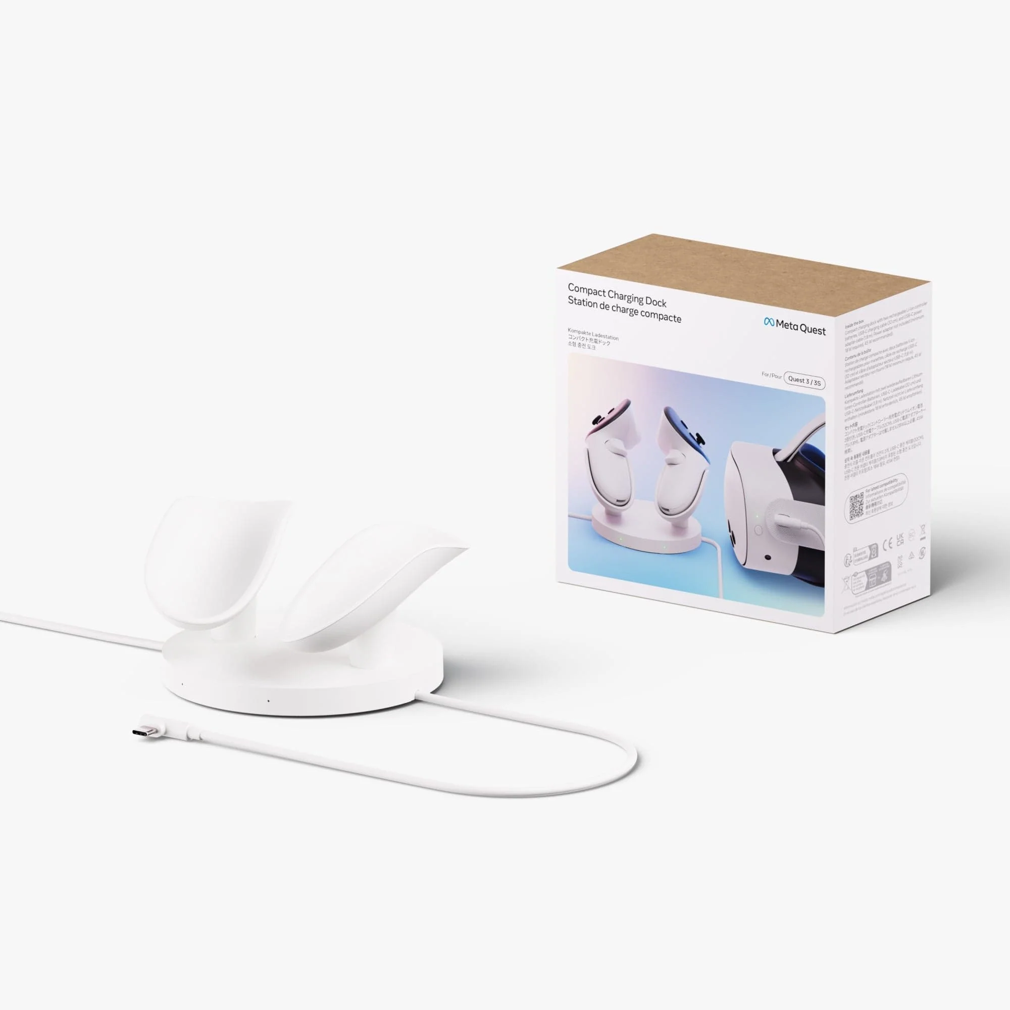 Meta Quest Compact Charging Dock for 3/3S with Extended Headset Charging Cable for Touch Plus Controllers - Image 5